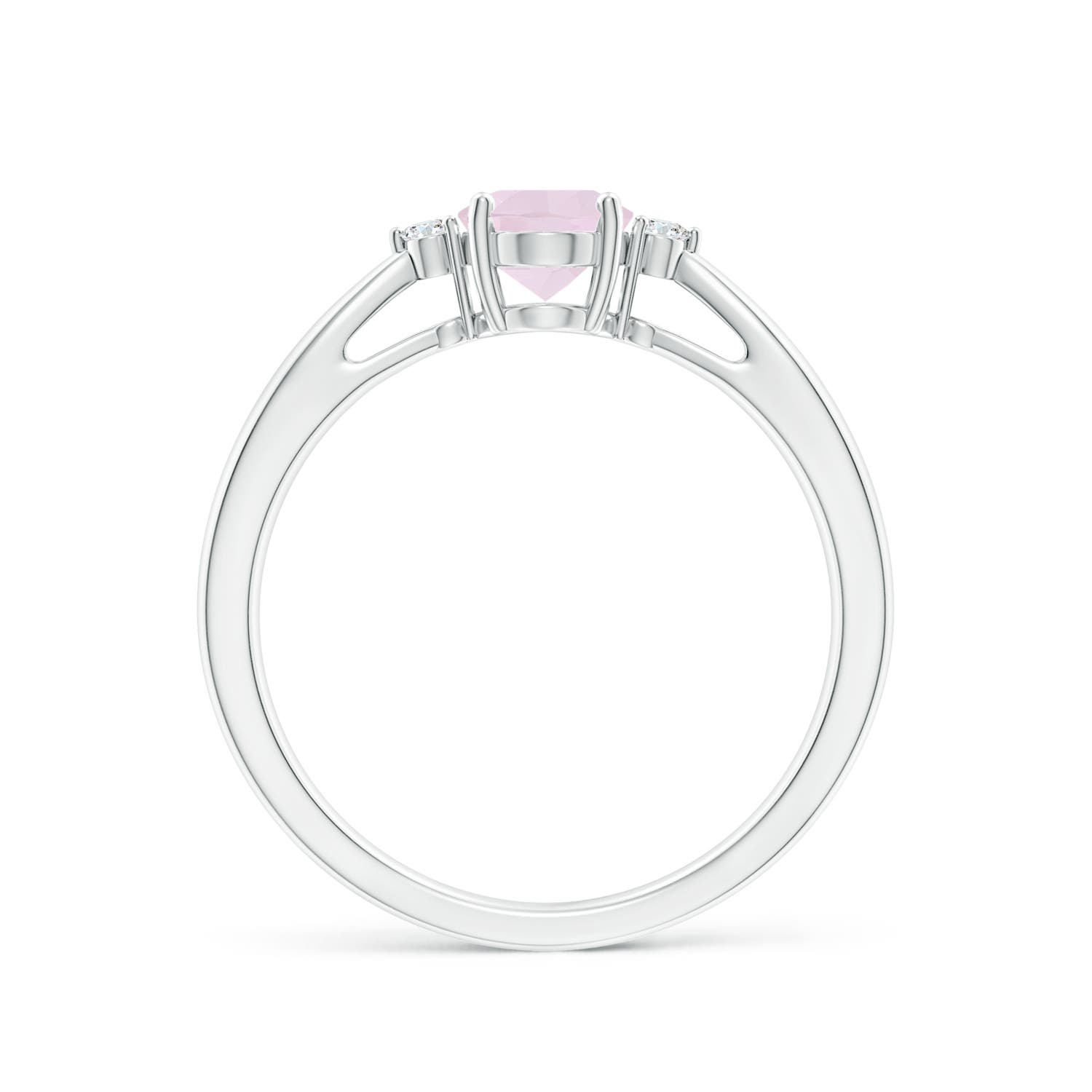 A - Rose Quartz / 0.74 CT / 14 KT White Gold