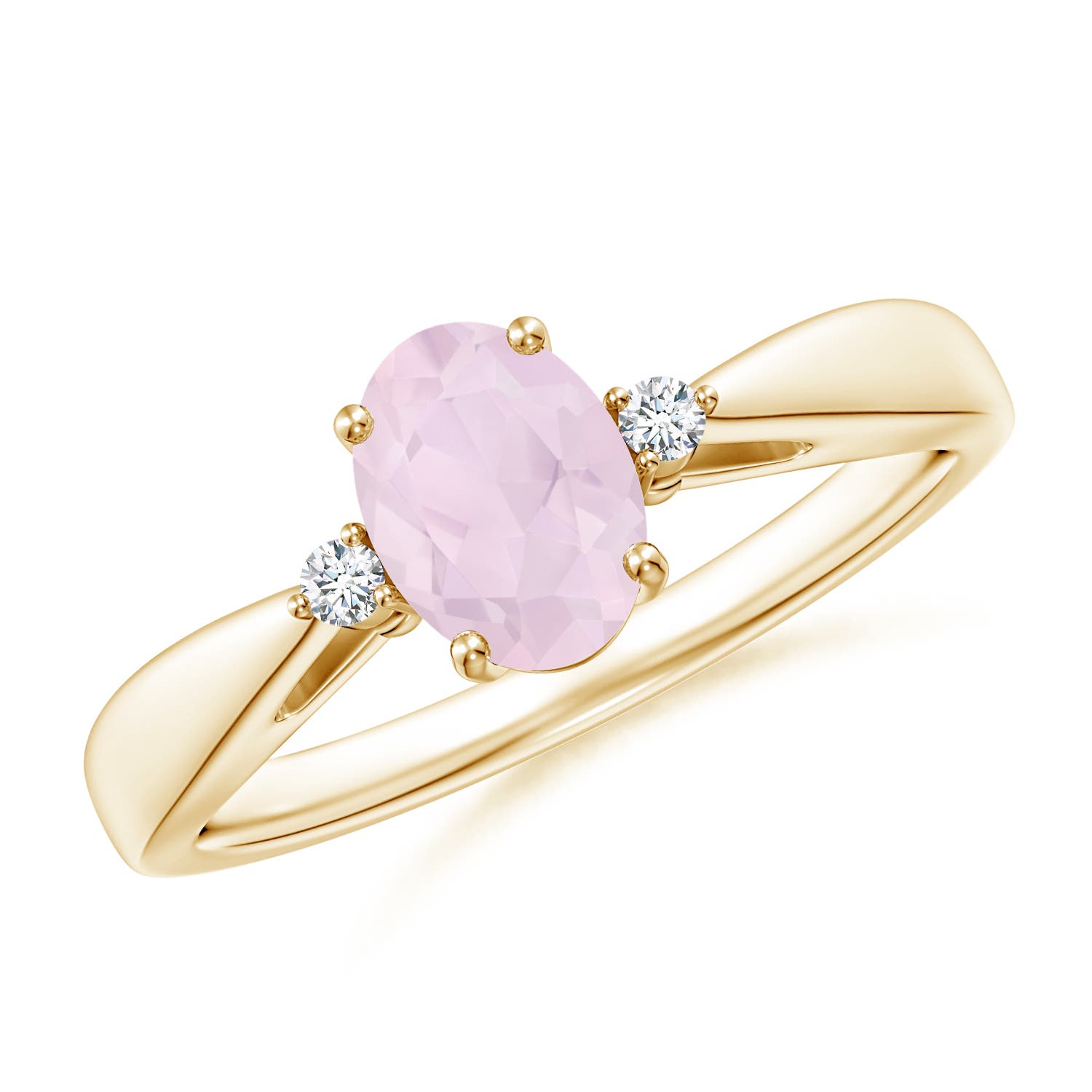 A - Rose Quartz / 0.74 CT / 14 KT Yellow Gold