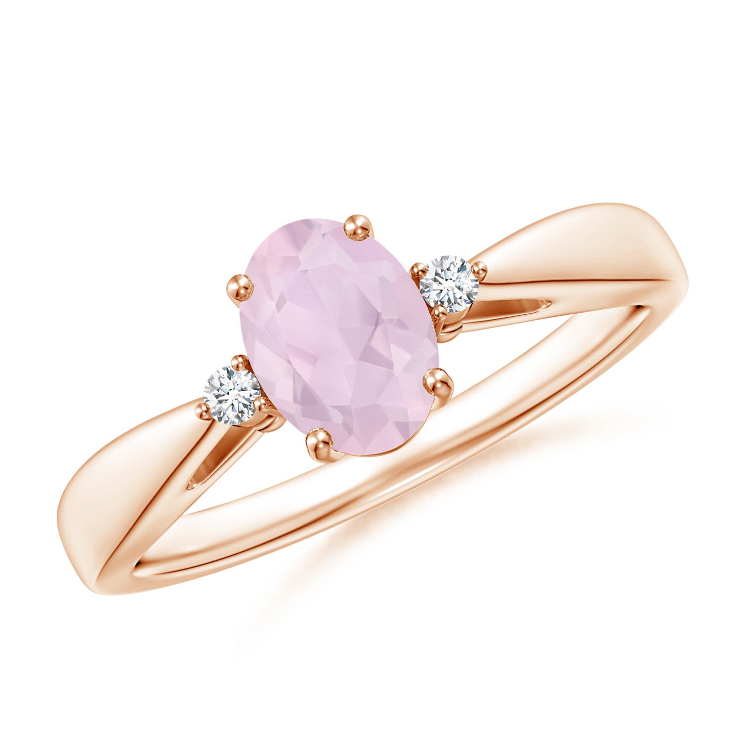 AA - Rose Quartz / 0.74 CT / 14 KT Rose Gold