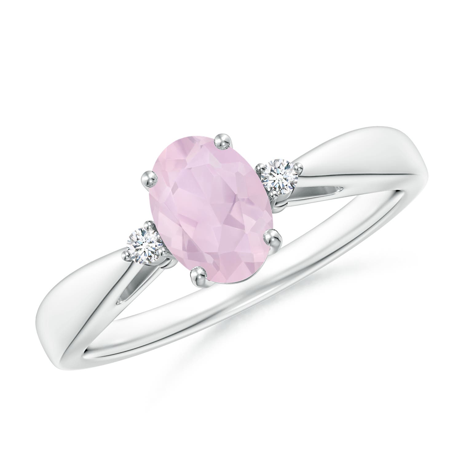 AA - Rose Quartz / 0.74 CT / 14 KT White Gold