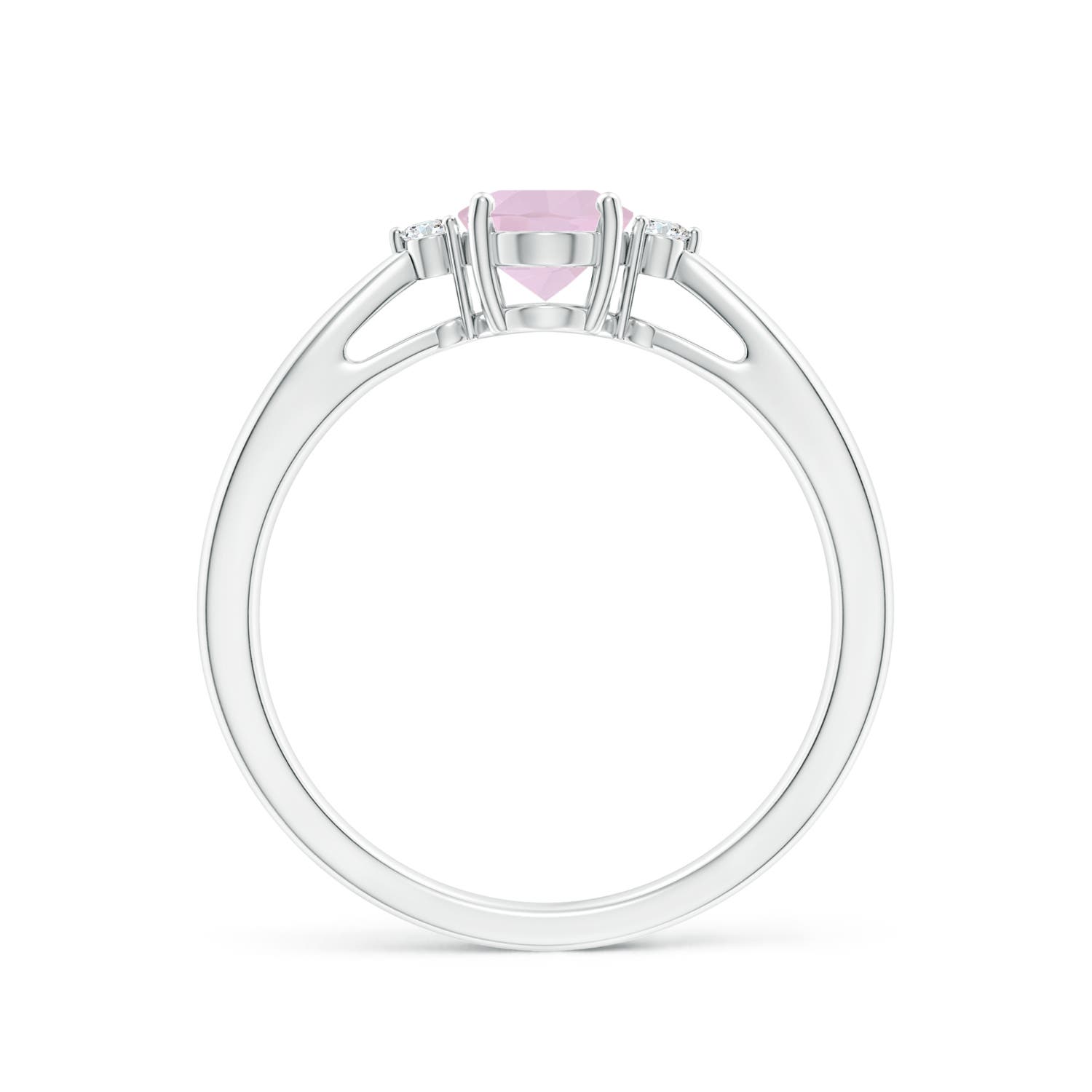 AA - Rose Quartz / 0.74 CT / 14 KT White Gold