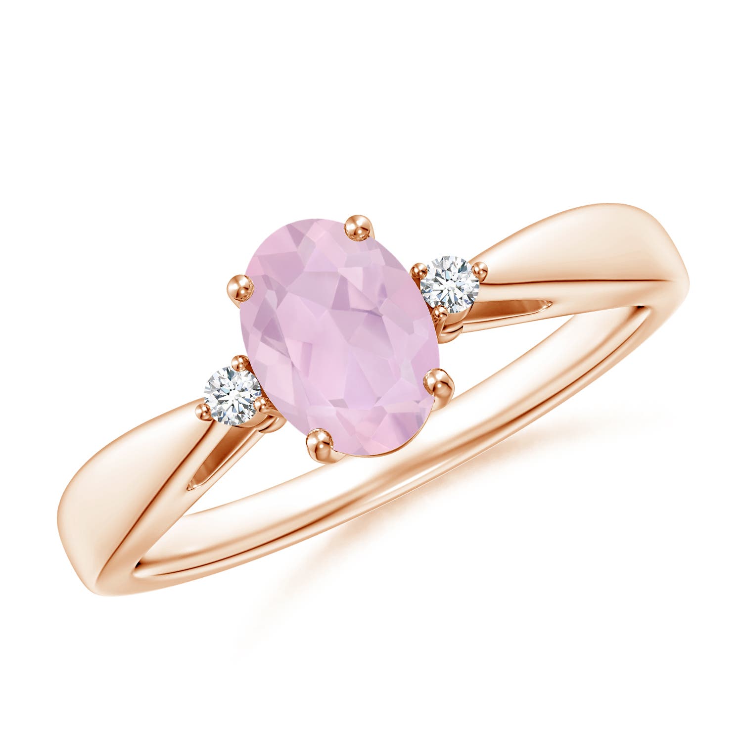 AAA - Rose Quartz / 0.74 CT / 14 KT Rose Gold