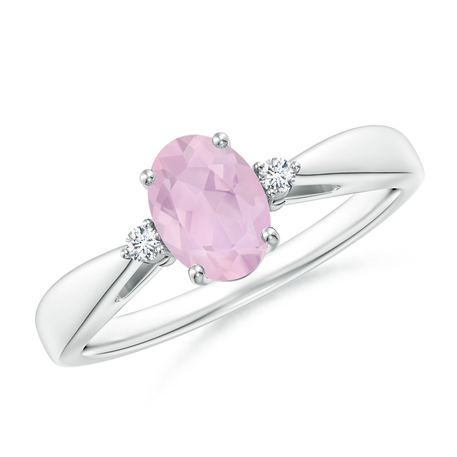 AAA - Rose Quartz / 0.74 CT / 14 KT White Gold