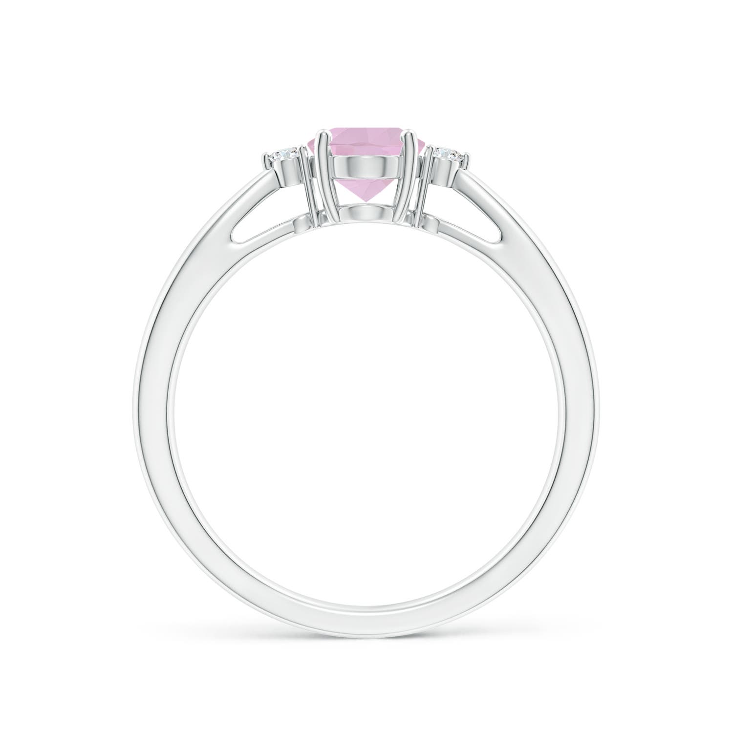 AAA - Rose Quartz / 0.74 CT / 14 KT White Gold