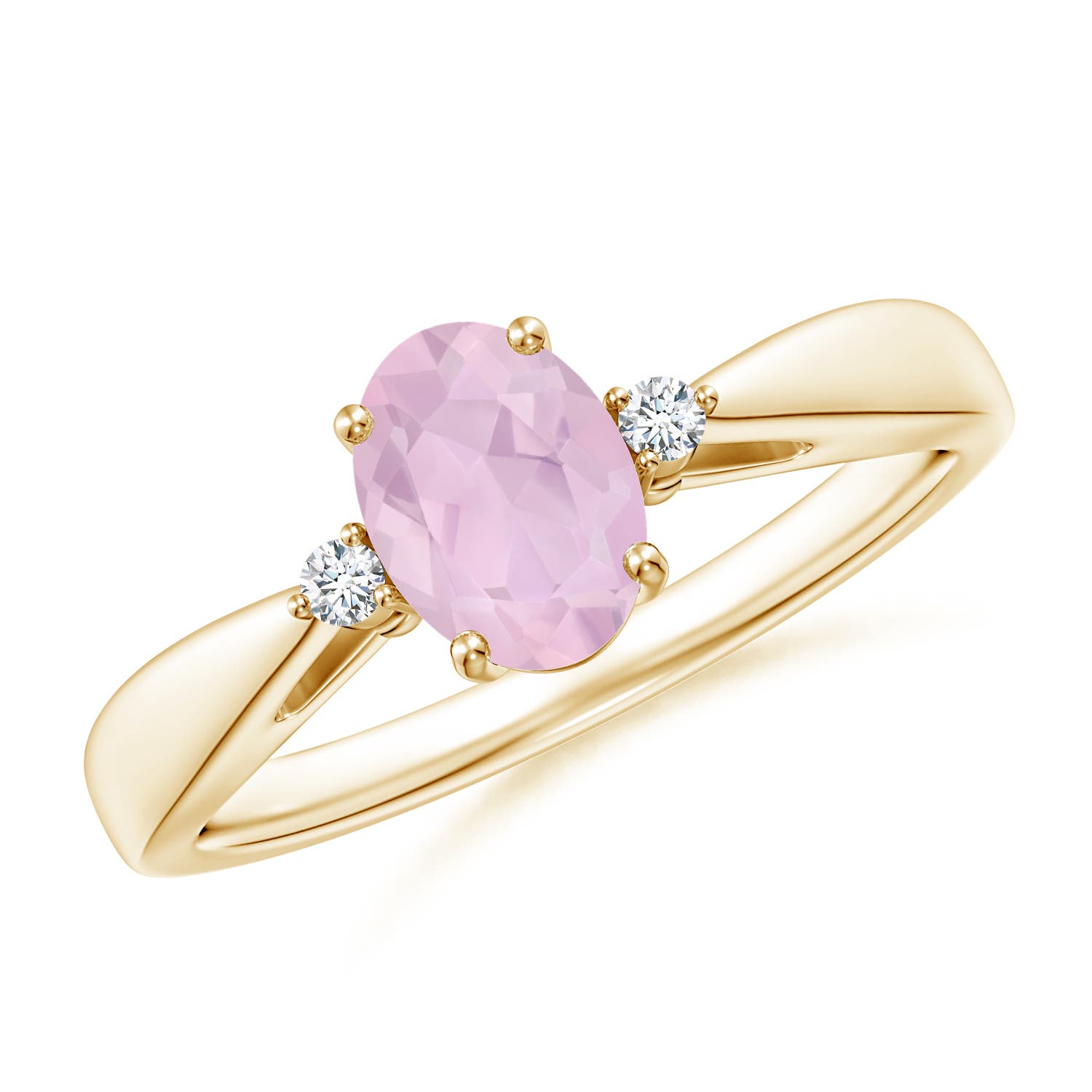 AAA - Rose Quartz / 0.74 CT / 14 KT Yellow Gold