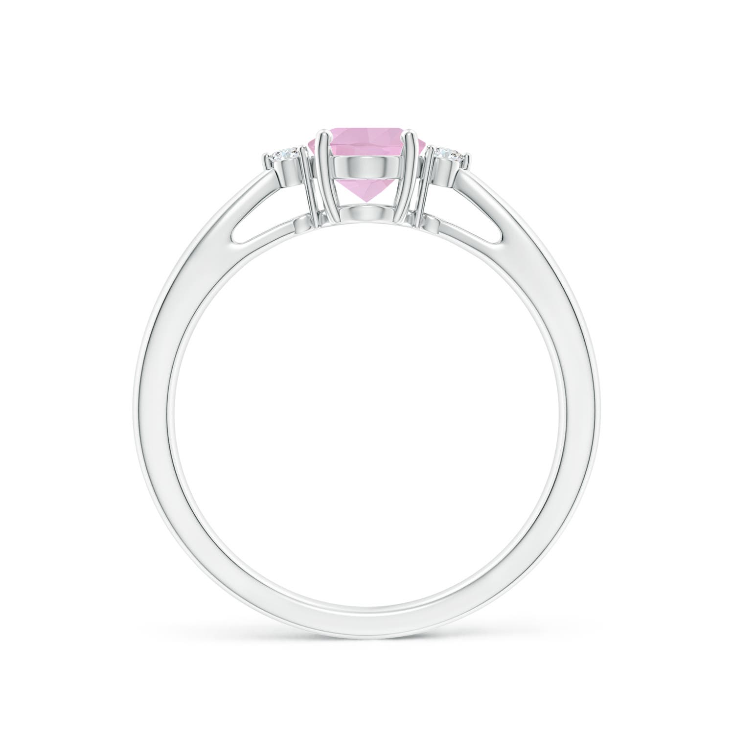 AAAA - Rose Quartz / 0.74 CT / 14 KT White Gold