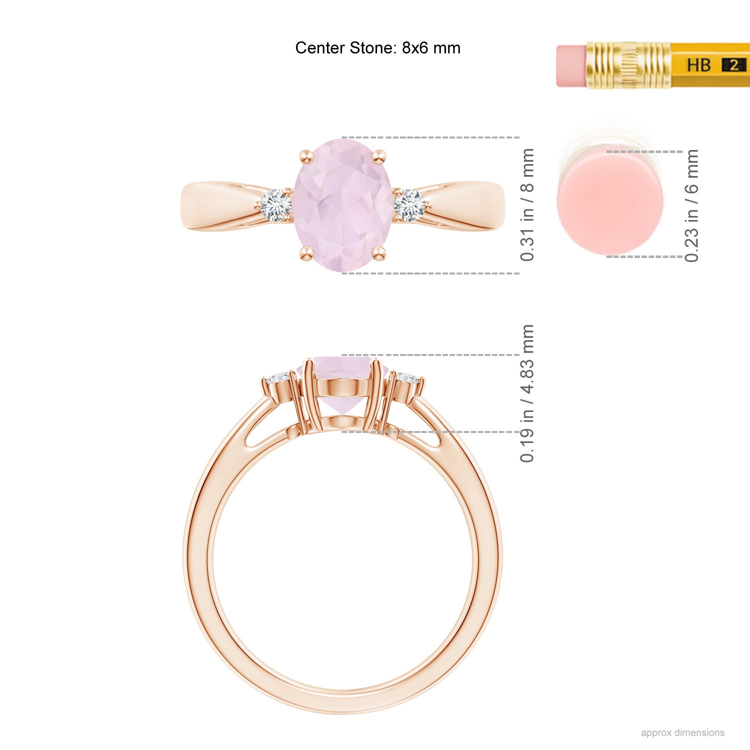 A - Rose Quartz / 1.06 CT / 14 KT Rose Gold