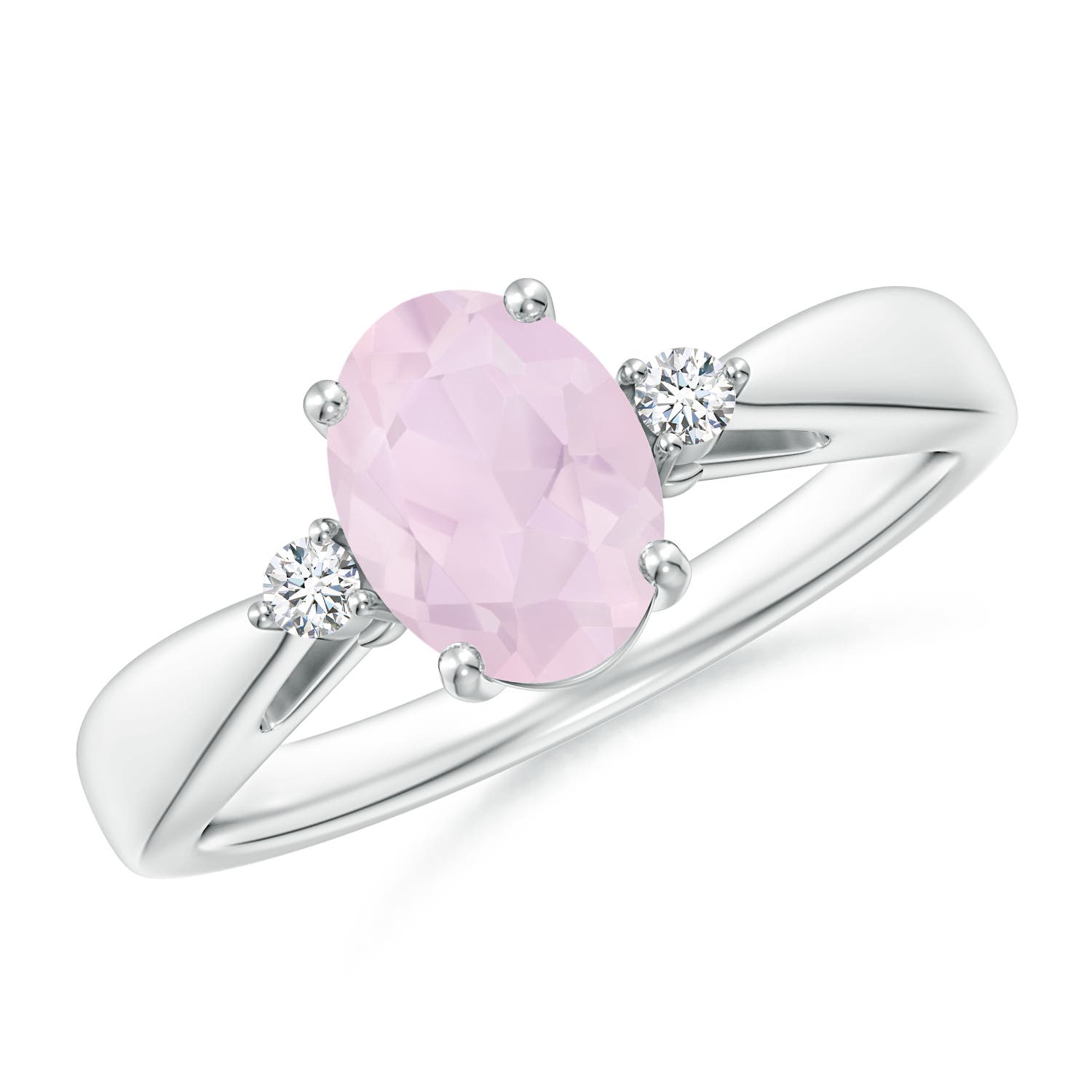 A - Rose Quartz / 1.06 CT / 14 KT White Gold