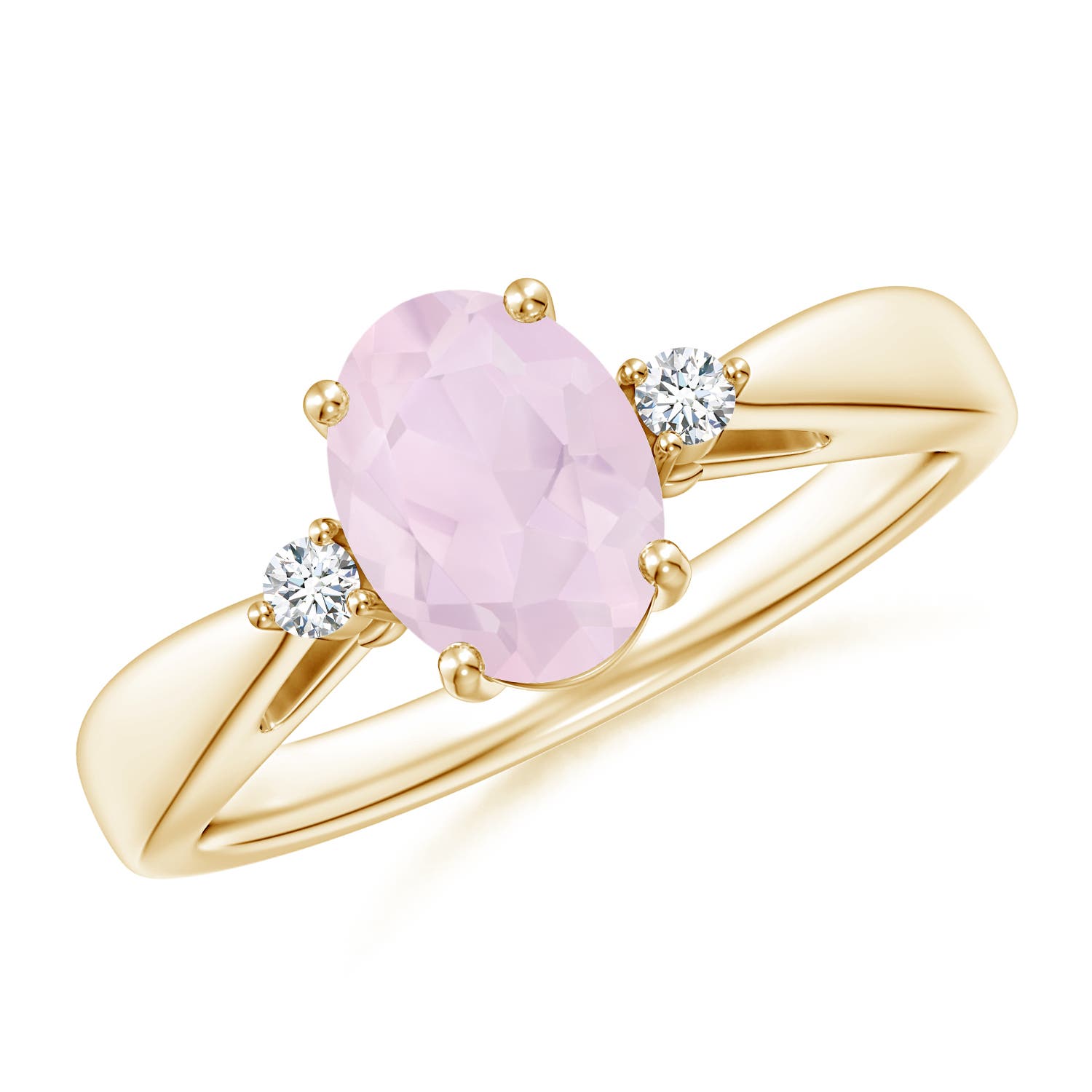 A - Rose Quartz / 1.06 CT / 14 KT Yellow Gold