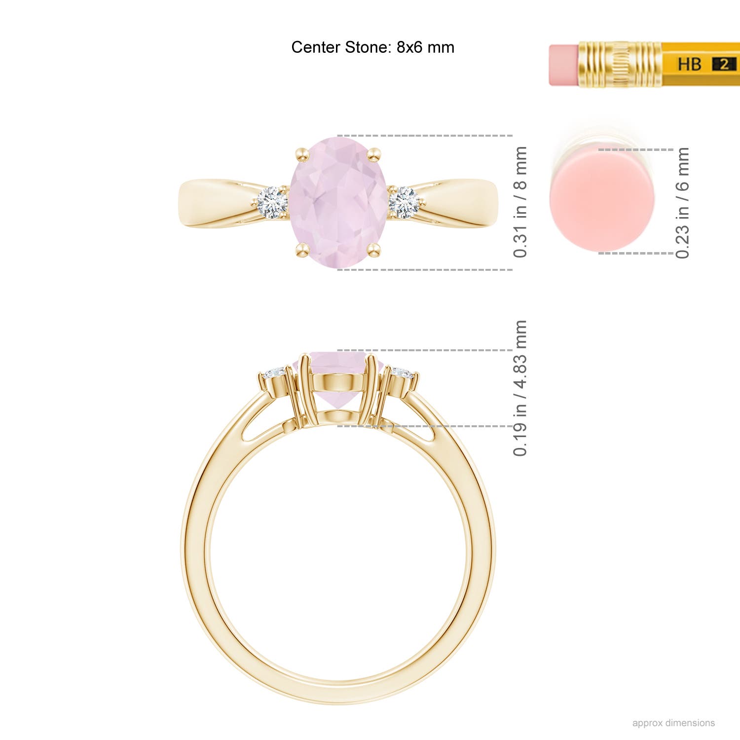 A - Rose Quartz / 1.06 CT / 14 KT Yellow Gold