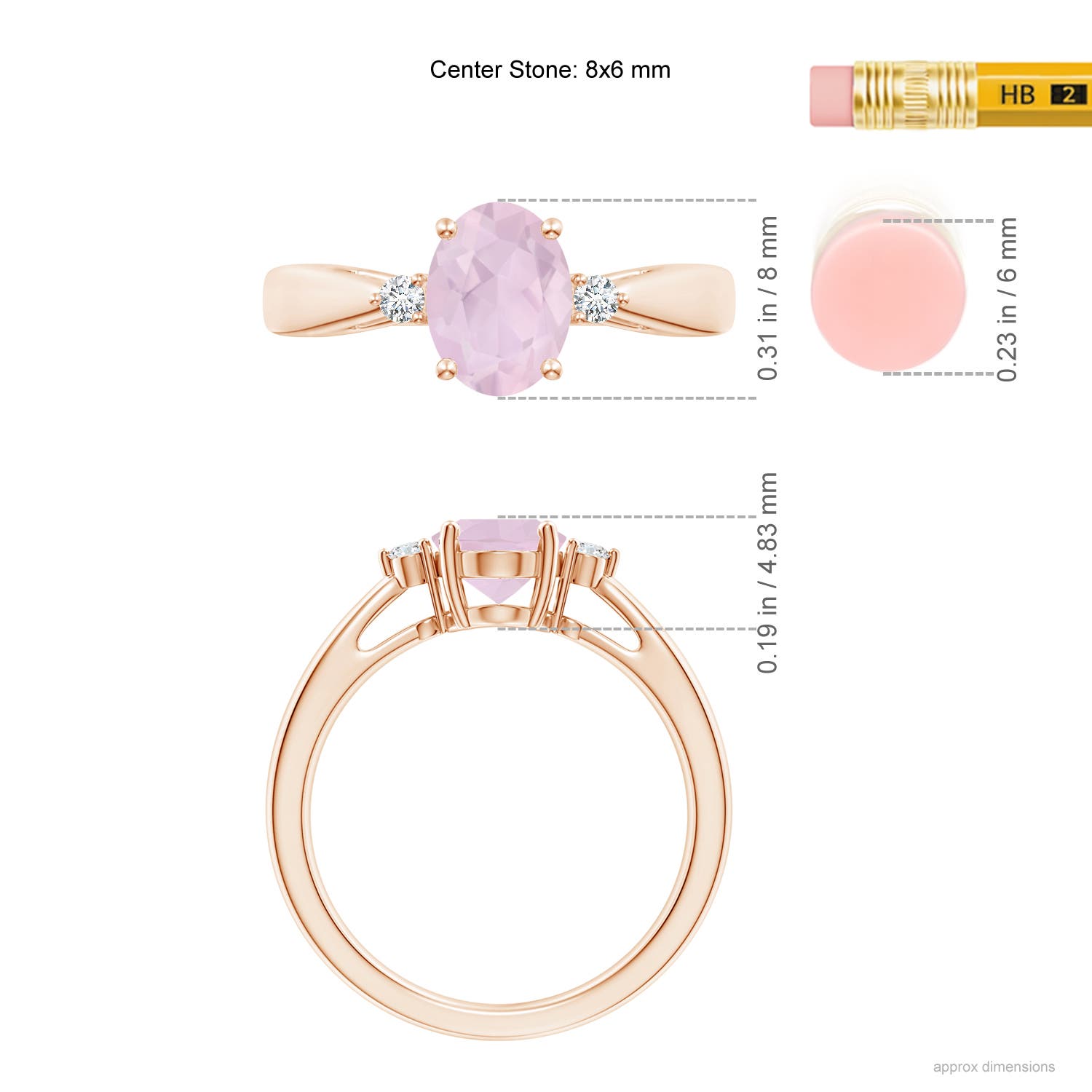 AA - Rose Quartz / 1.06 CT / 14 KT Rose Gold