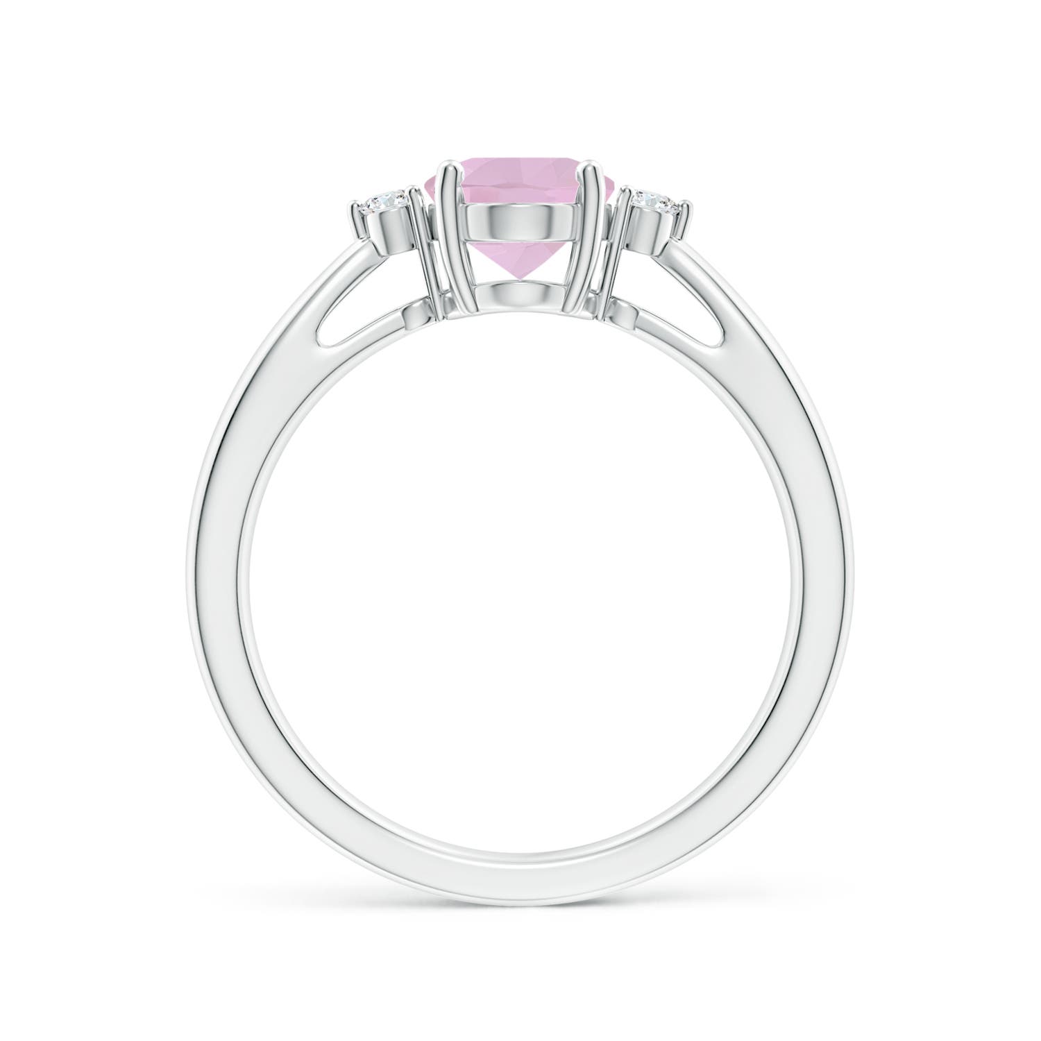 AAA - Rose Quartz / 1.06 CT / 14 KT White Gold