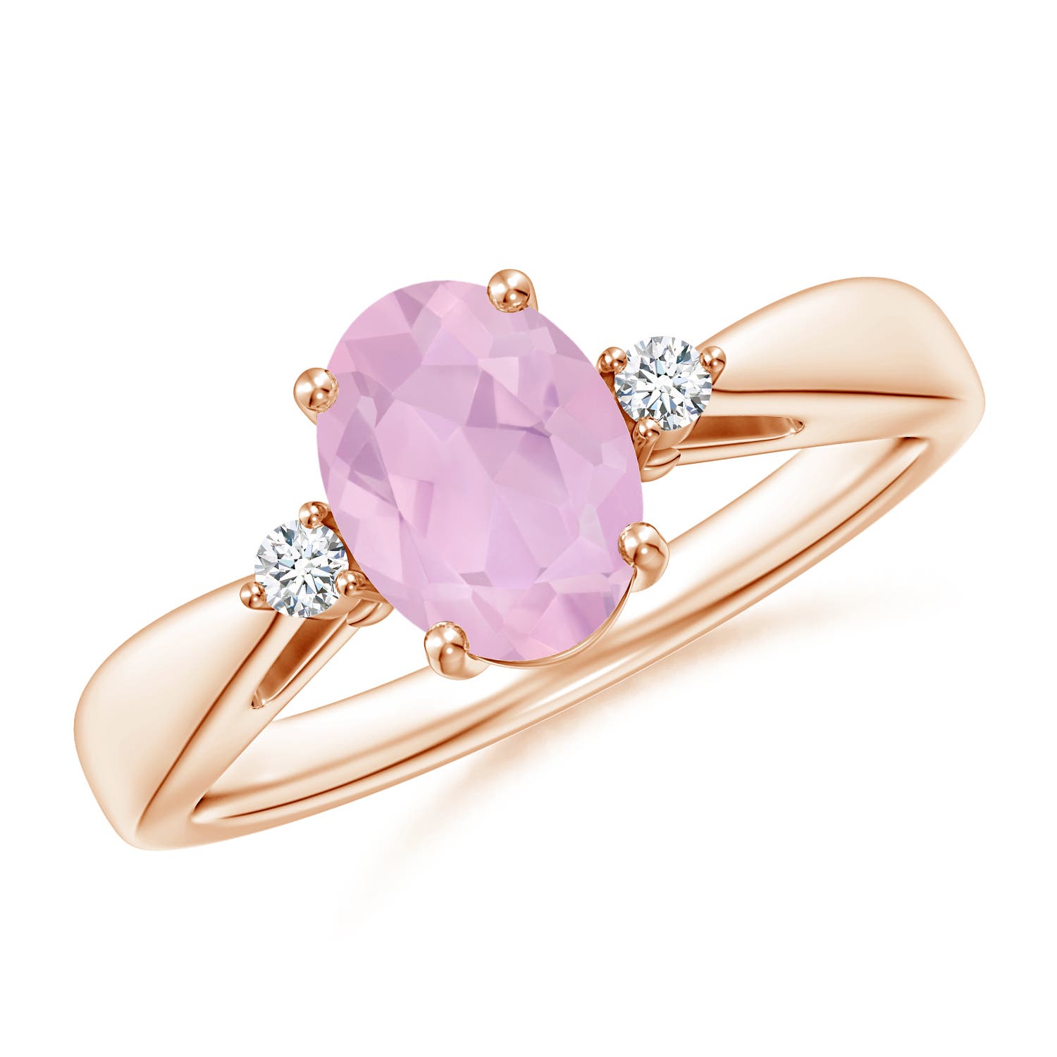 AAAA - Rose Quartz / 1.06 CT / 14 KT Rose Gold