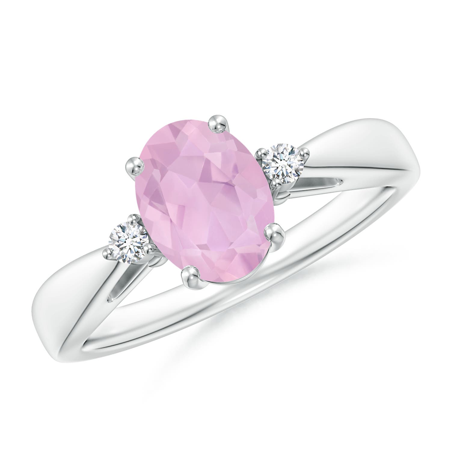 AAAA - Rose Quartz / 1.06 CT / 14 KT White Gold