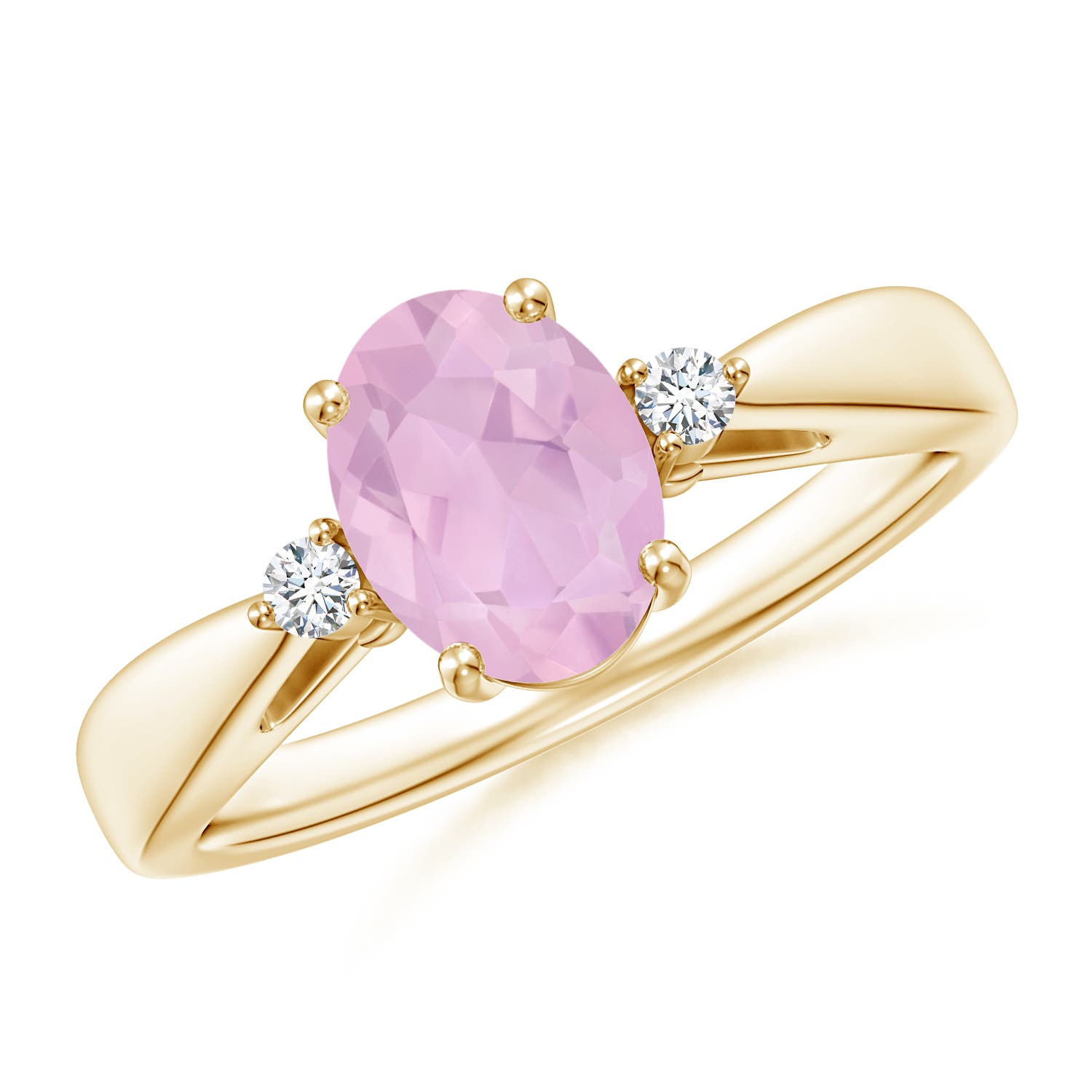 AAAA - Rose Quartz / 1.06 CT / 14 KT Yellow Gold