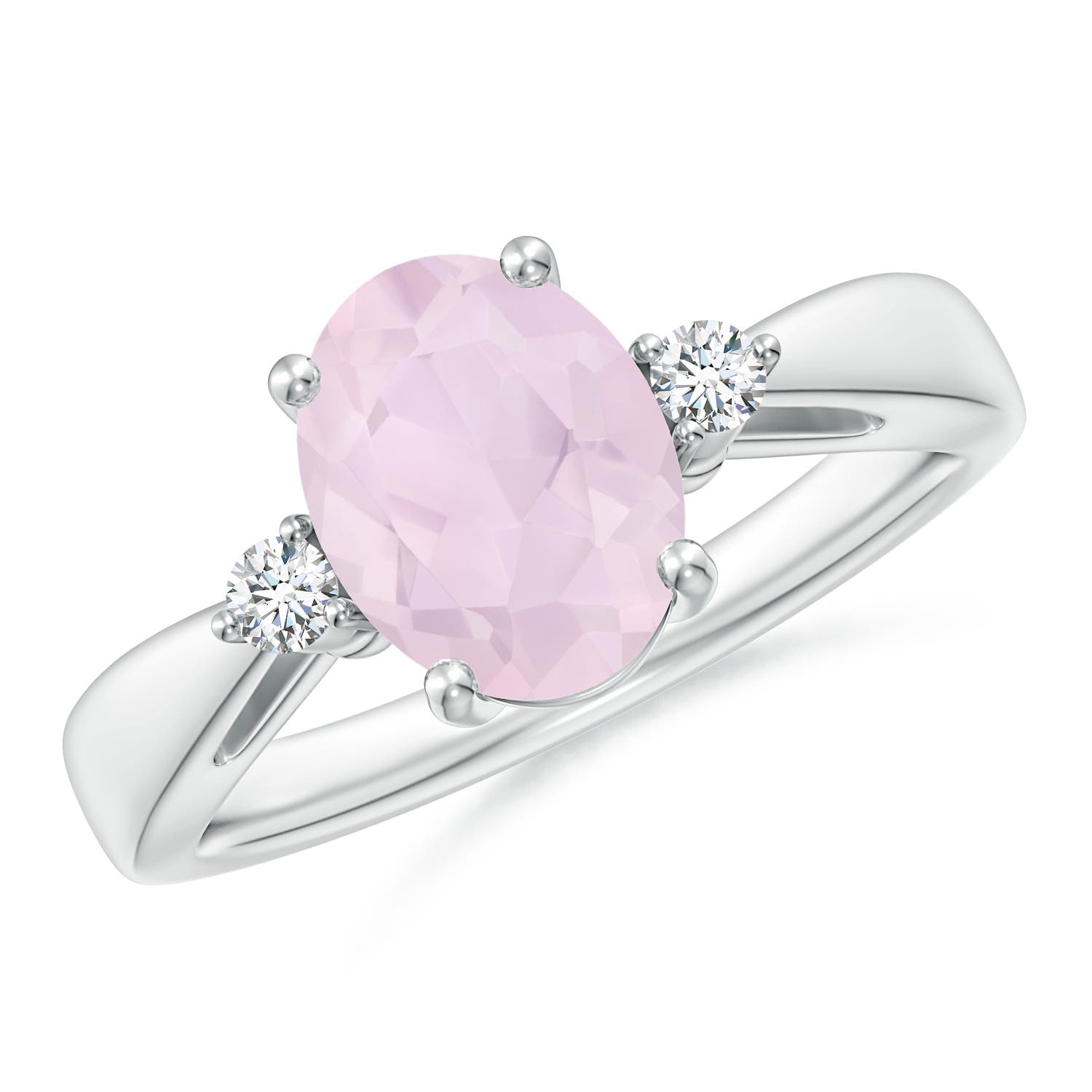 A - Rose Quartz / 1.59 CT / 14 KT White Gold