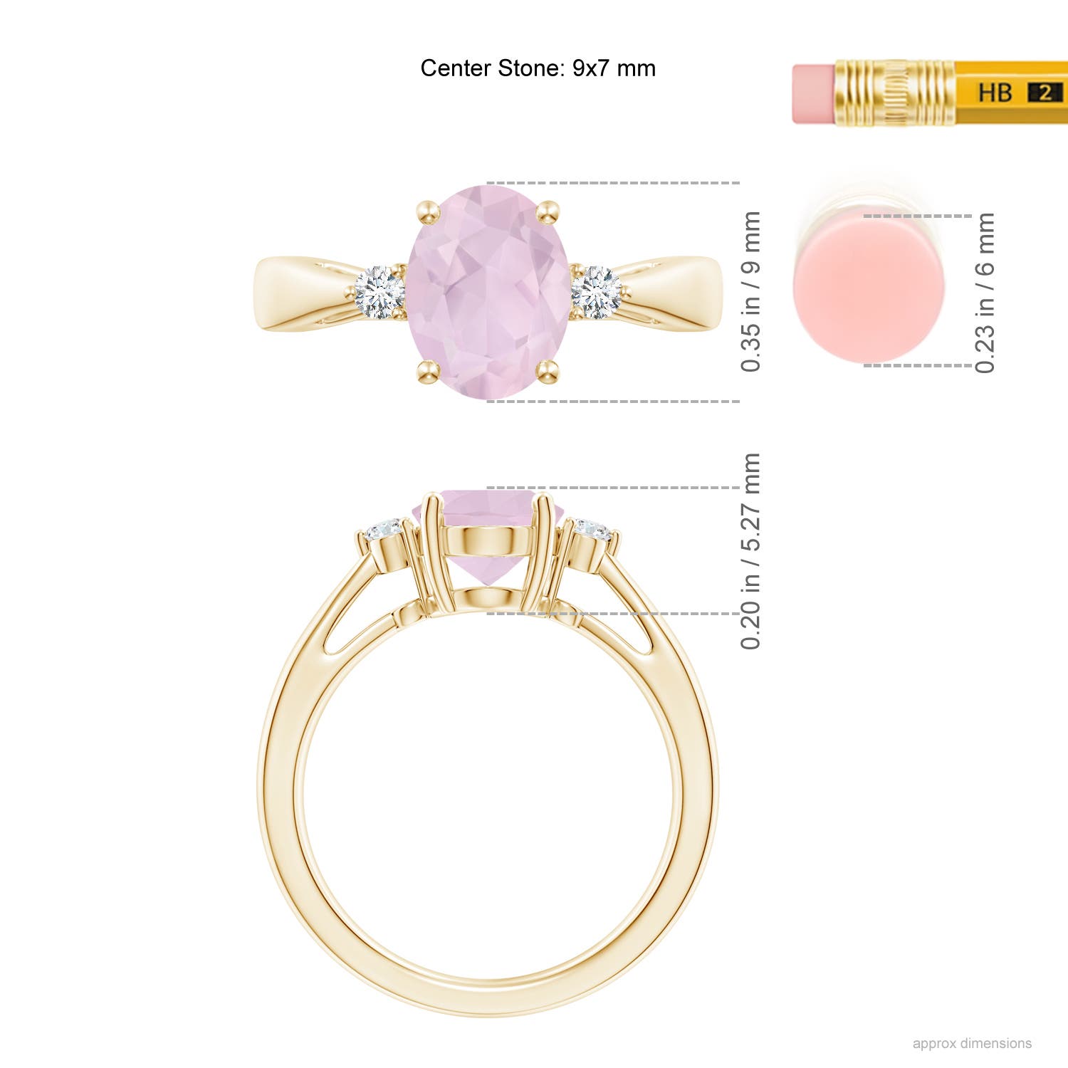 AA - Rose Quartz / 1.59 CT / 14 KT Yellow Gold