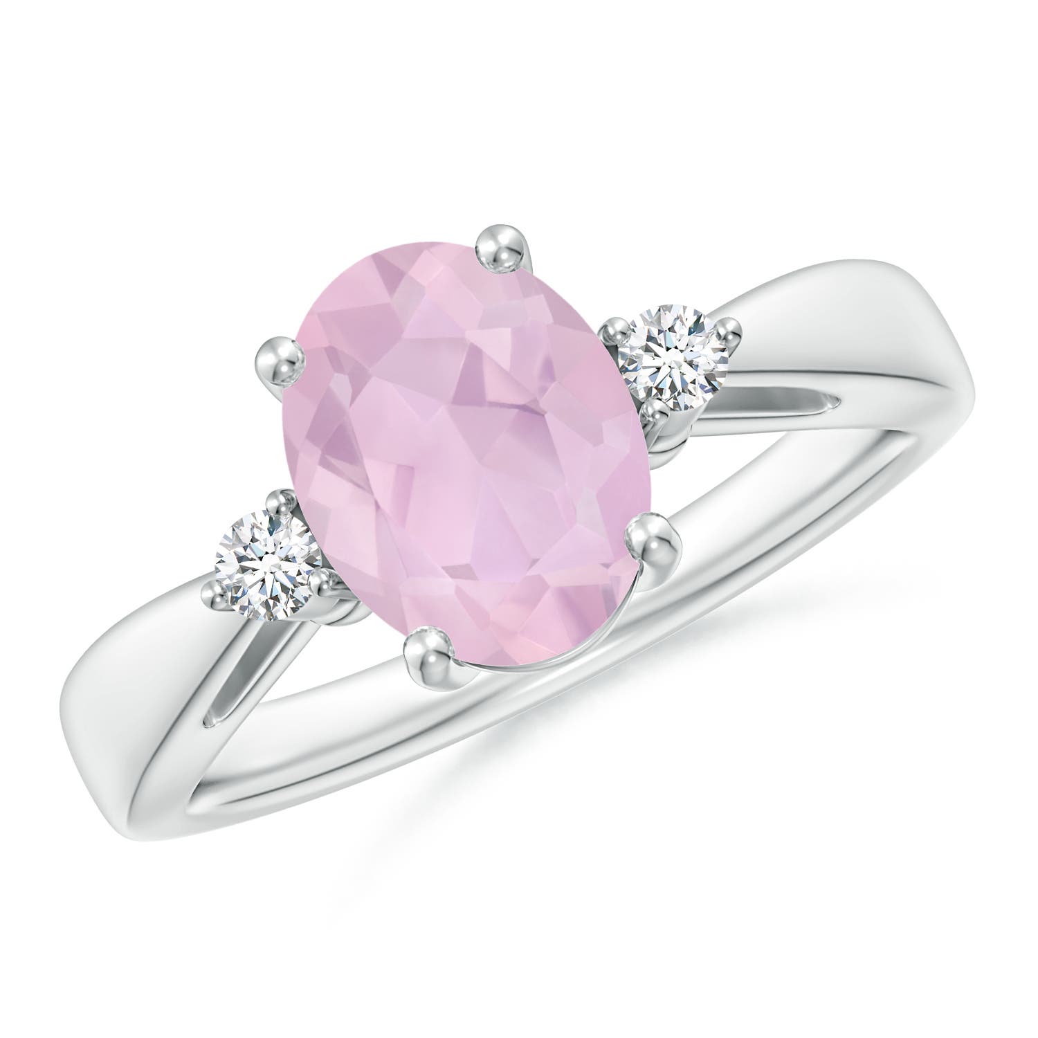 AAA - Rose Quartz / 1.59 CT / 14 KT White Gold