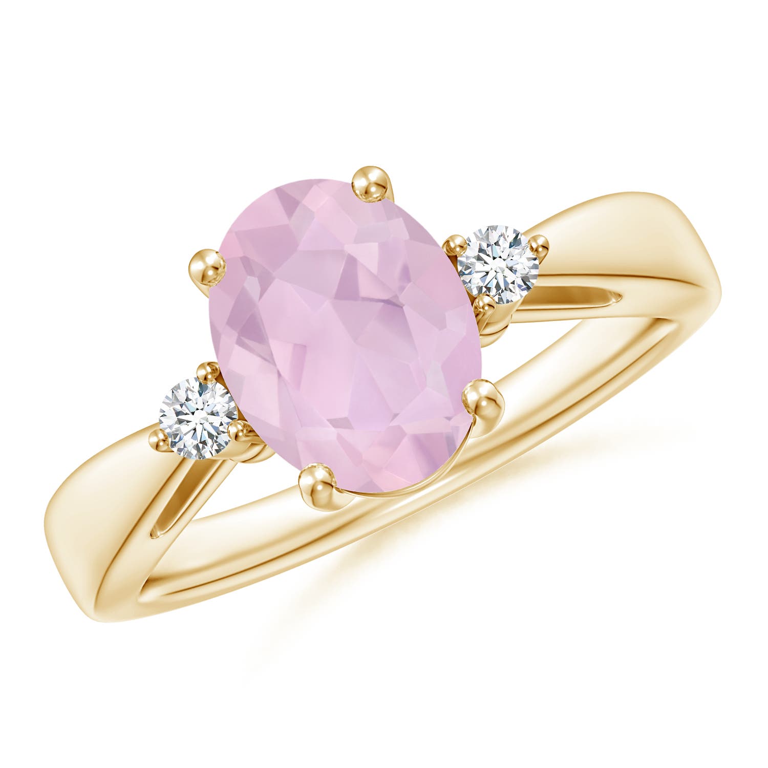 AAA - Rose Quartz / 1.59 CT / 14 KT Yellow Gold