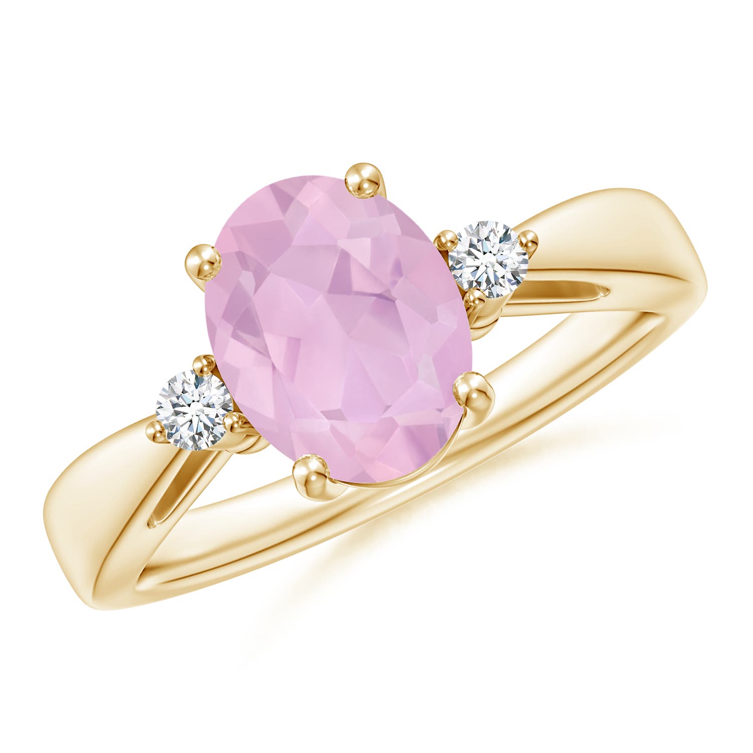 AAAA - Rose Quartz / 1.59 CT / 14 KT Yellow Gold