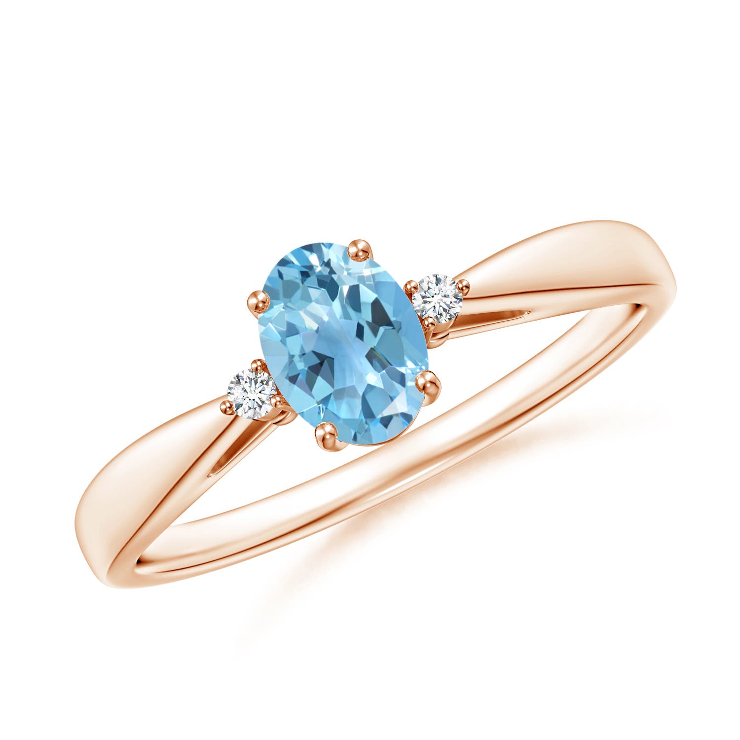 A - Swiss Blue Topaz / 0.57 CT / 14 KT Rose Gold