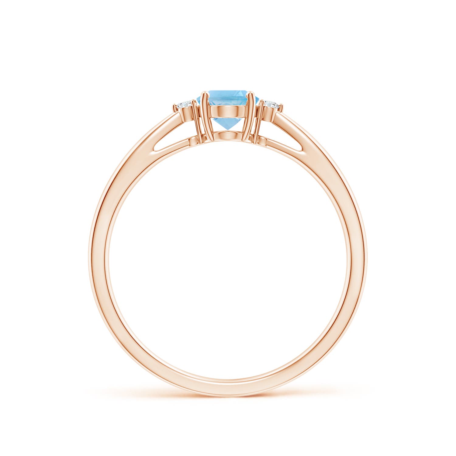 A - Swiss Blue Topaz / 0.57 CT / 14 KT Rose Gold