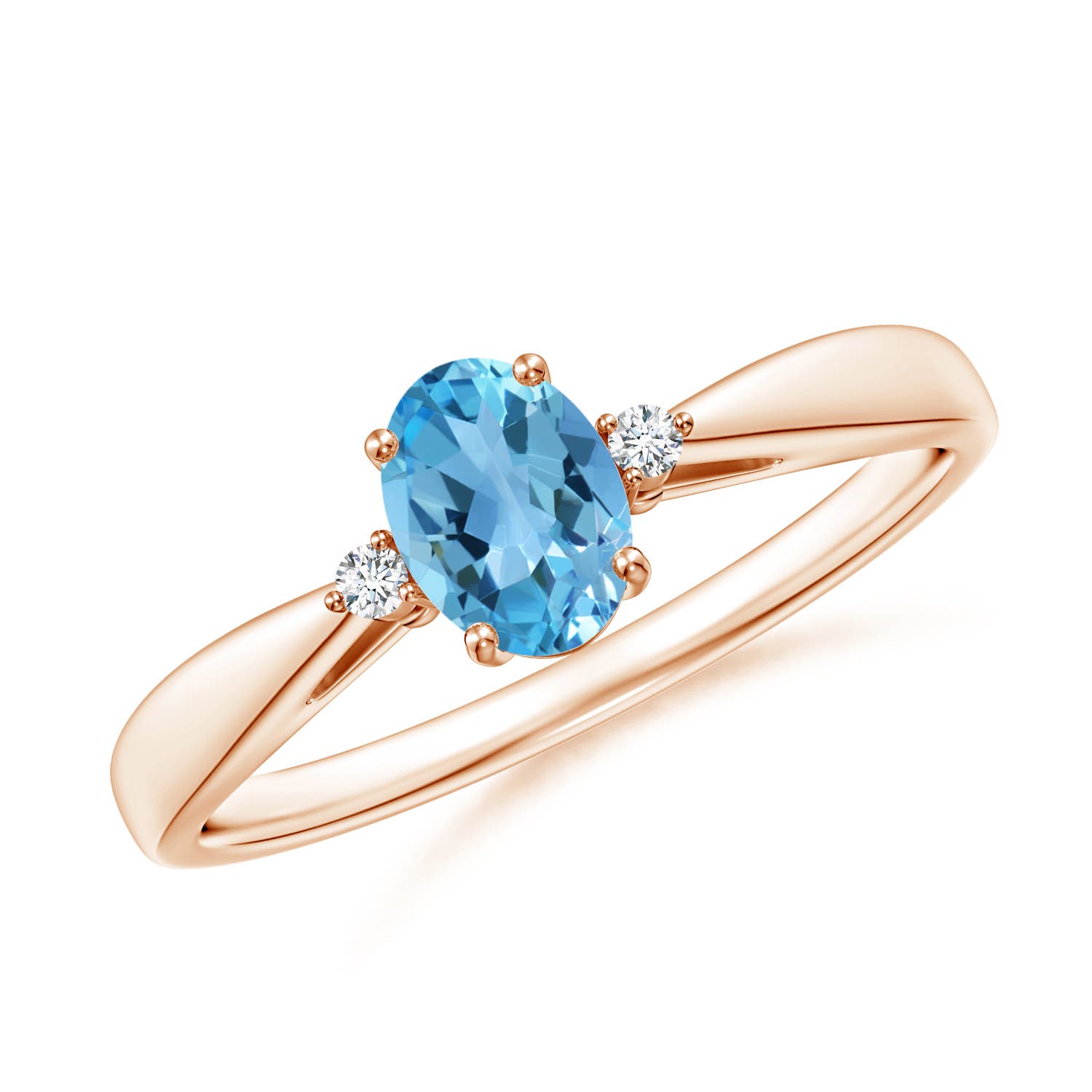 AA - Swiss Blue Topaz / 0.57 CT / 14 KT Rose Gold