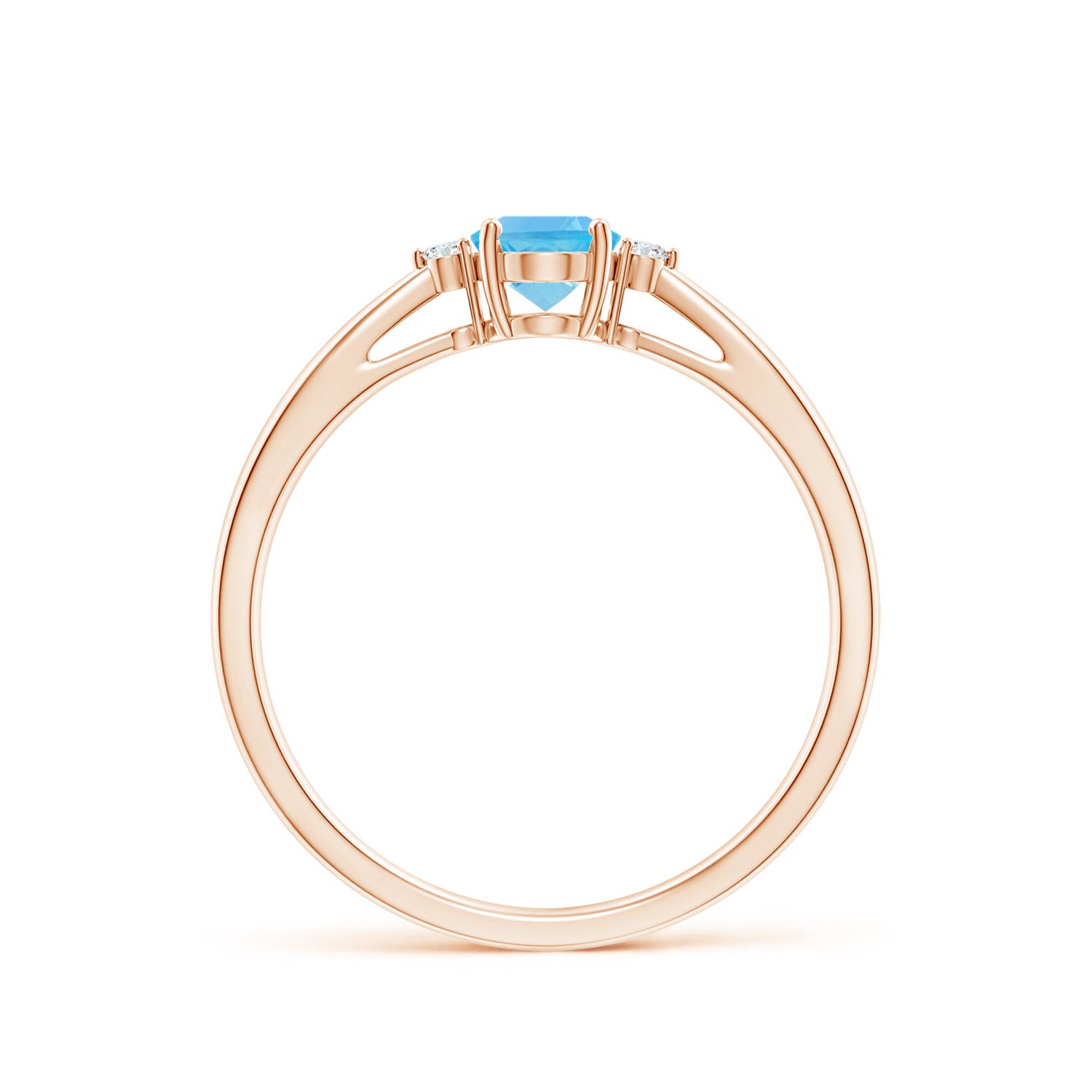 AA - Swiss Blue Topaz / 0.57 CT / 14 KT Rose Gold