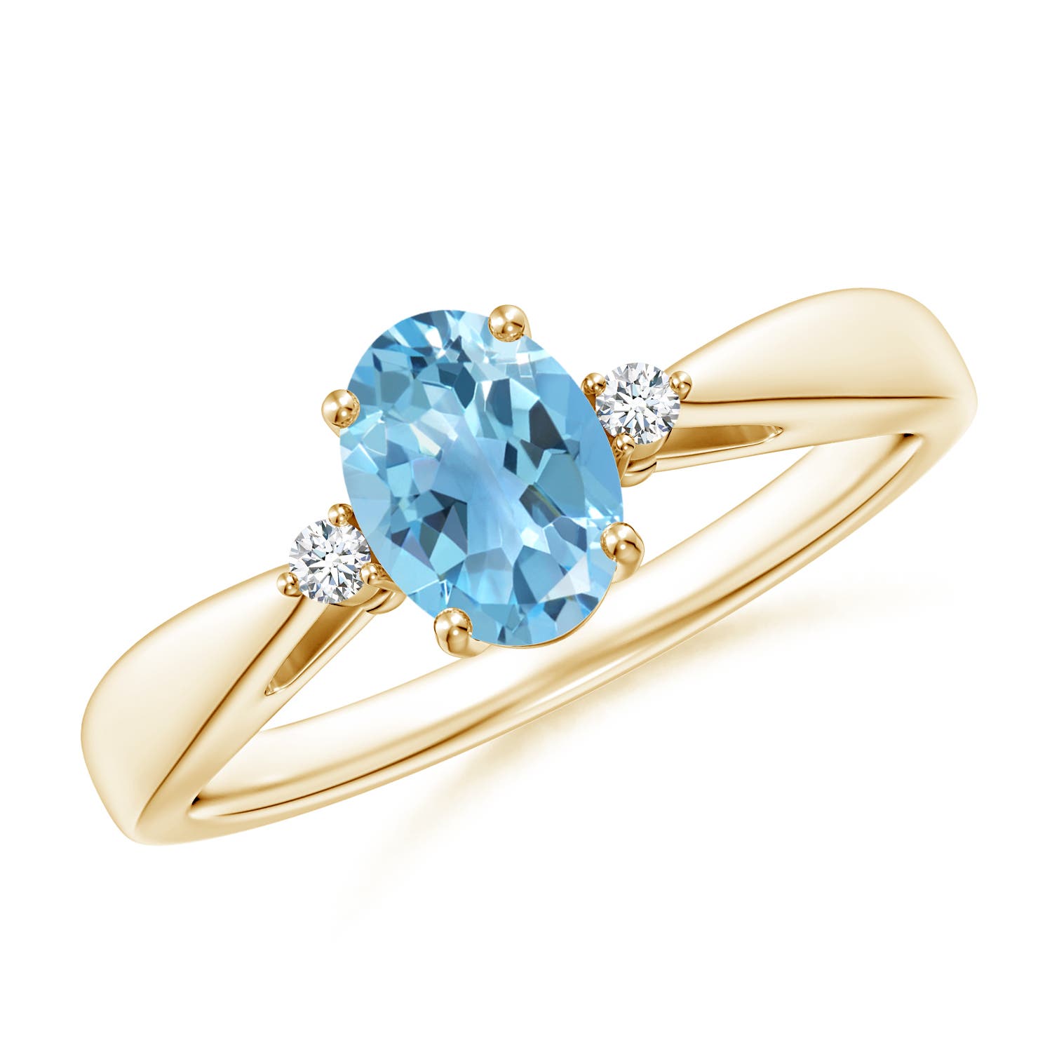 A - Swiss Blue Topaz / 0.99 CT / 14 KT Yellow Gold