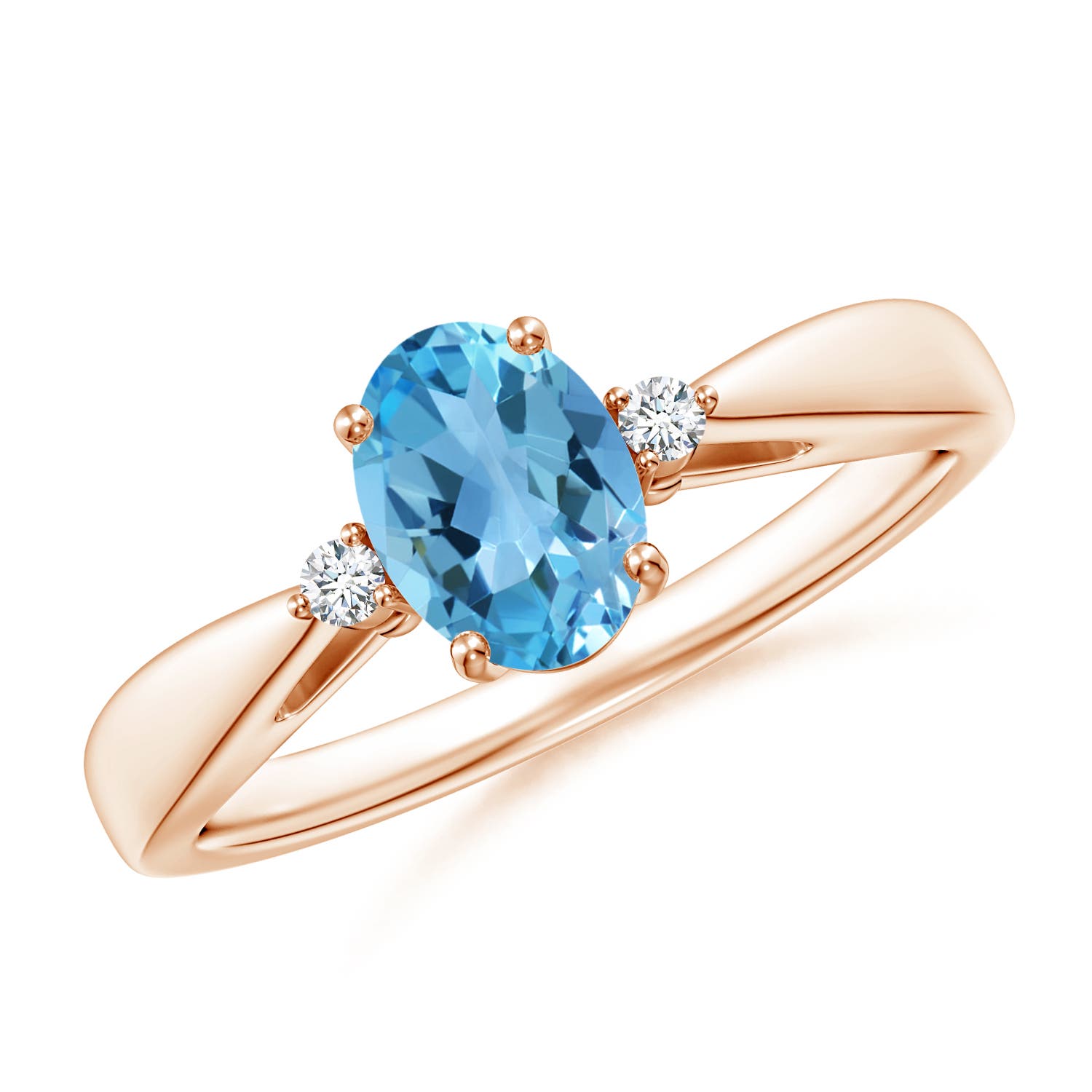 AA - Swiss Blue Topaz / 0.99 CT / 14 KT Rose Gold