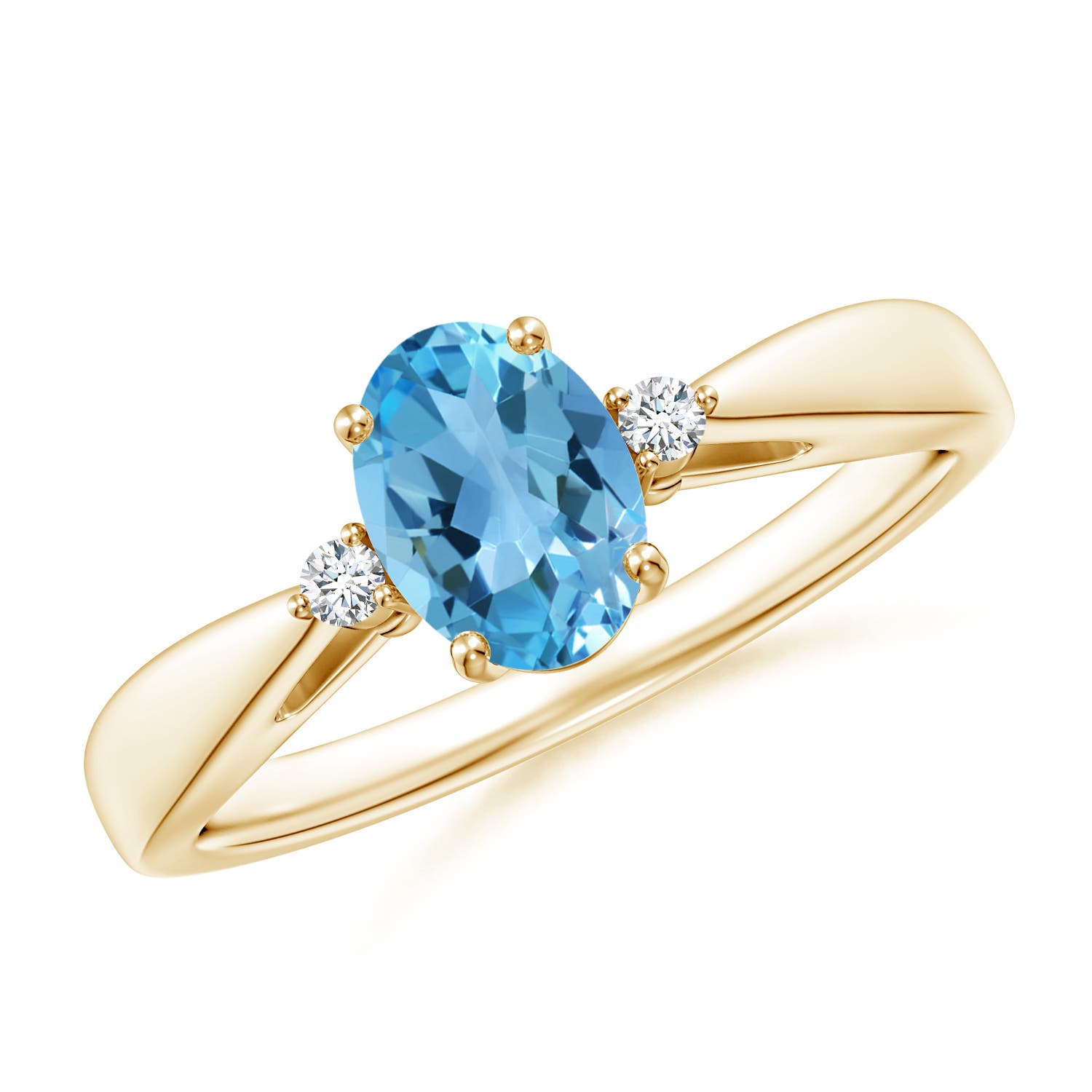 AA - Swiss Blue Topaz / 0.99 CT / 14 KT Yellow Gold