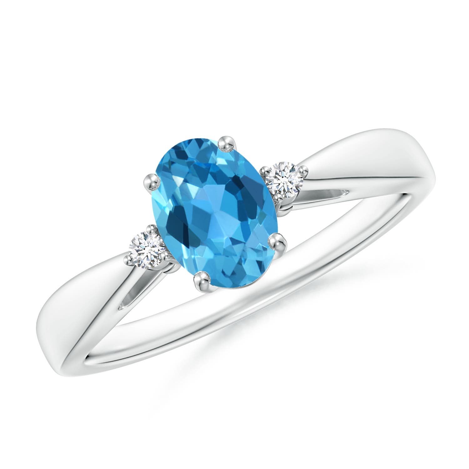 AAA - Swiss Blue Topaz / 0.99 CT / 14 KT White Gold