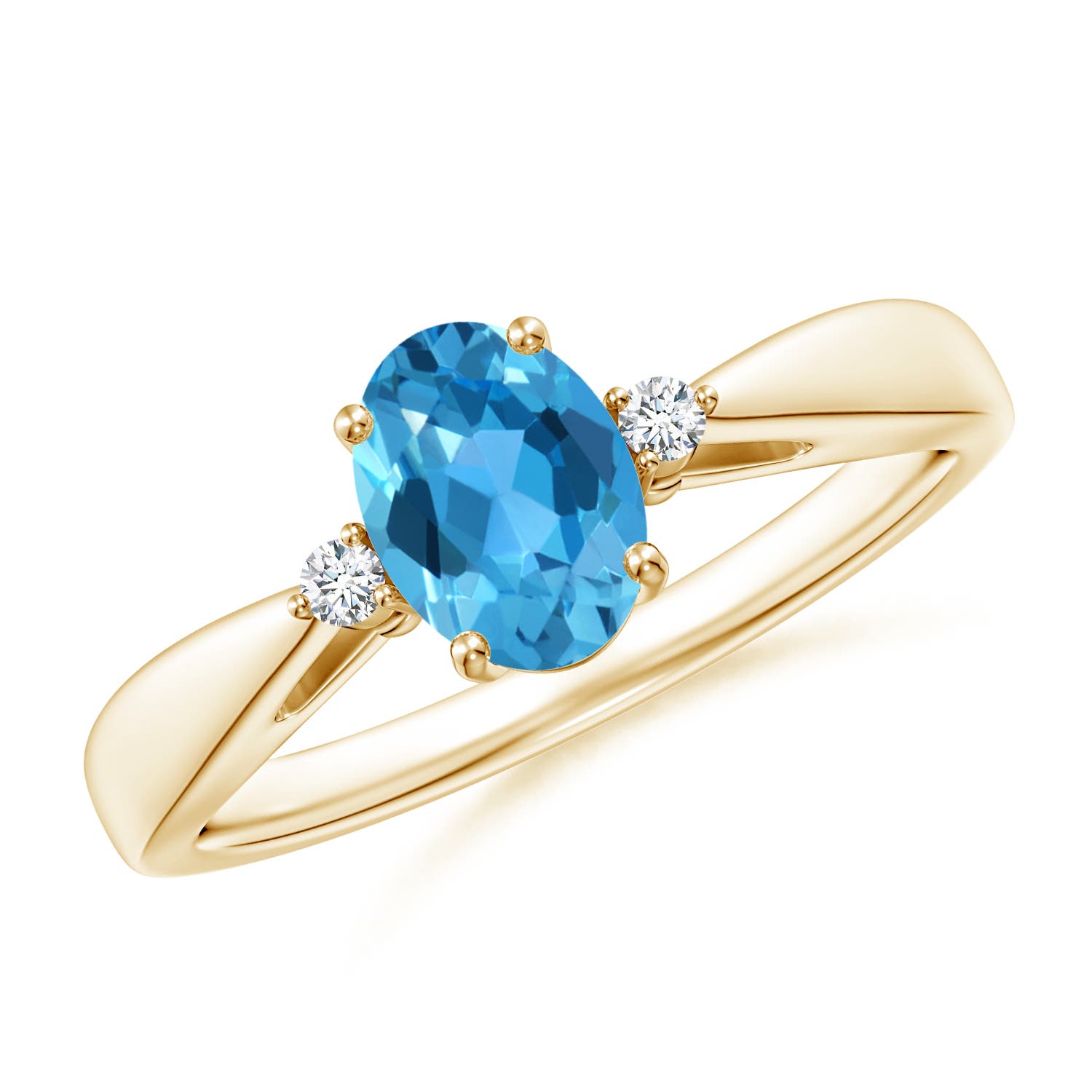 AAA - Swiss Blue Topaz / 0.99 CT / 14 KT Yellow Gold