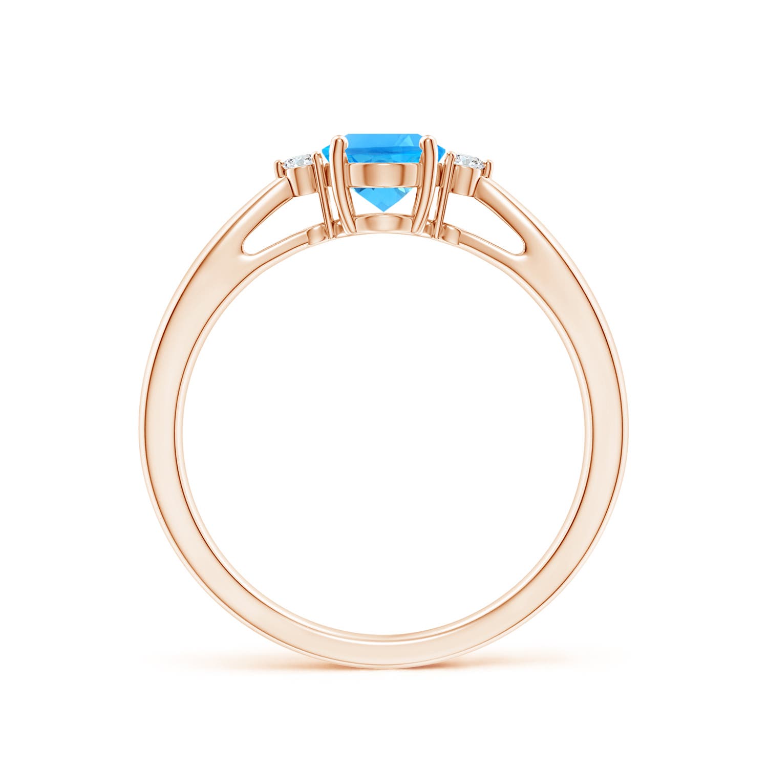 AAAA - Swiss Blue Topaz / 0.99 CT / 14 KT Rose Gold