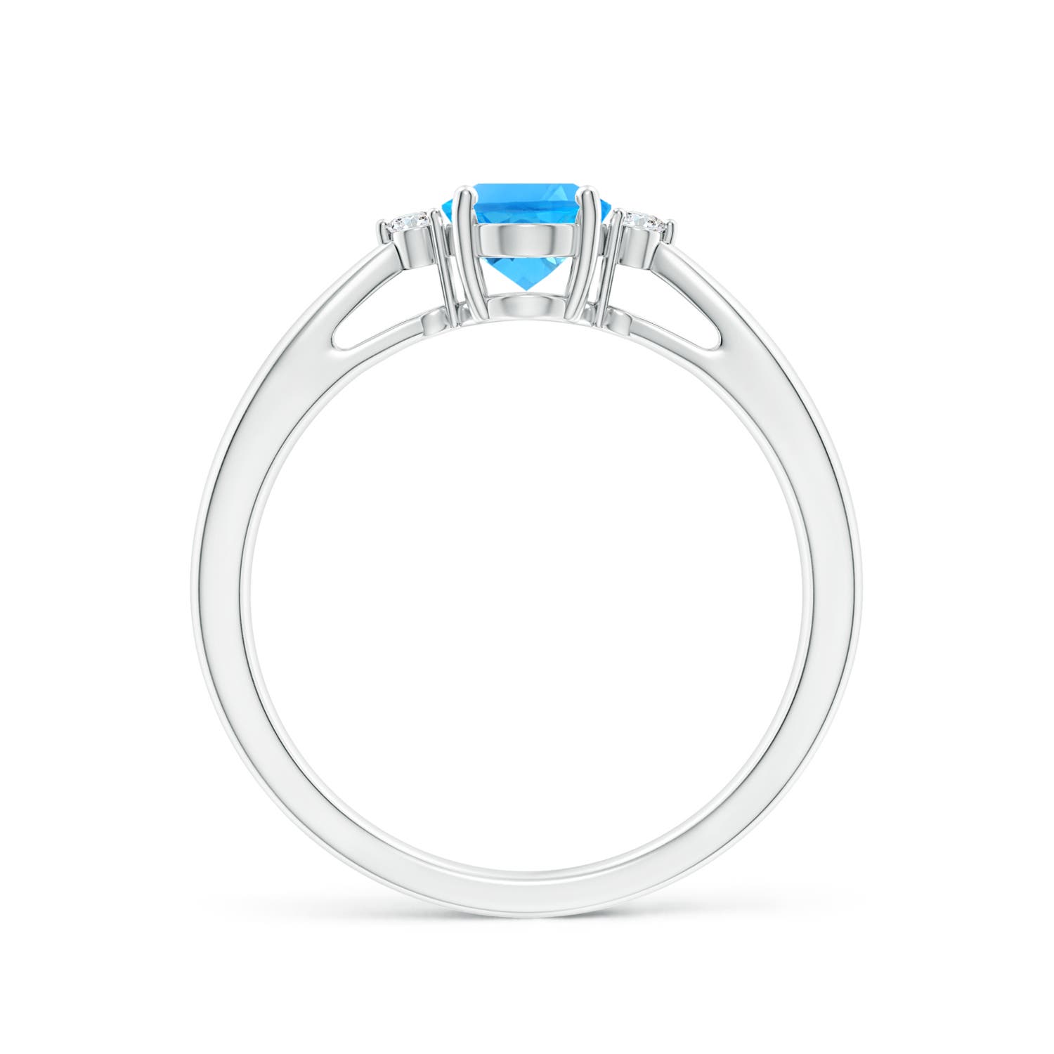 AAAA - Swiss Blue Topaz / 0.99 CT / 14 KT White Gold