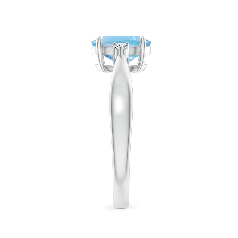 8x6mm A Swiss Blue Topaz Reverse Tapered Shank Ring with Diamonds in P950 Platinum side-2