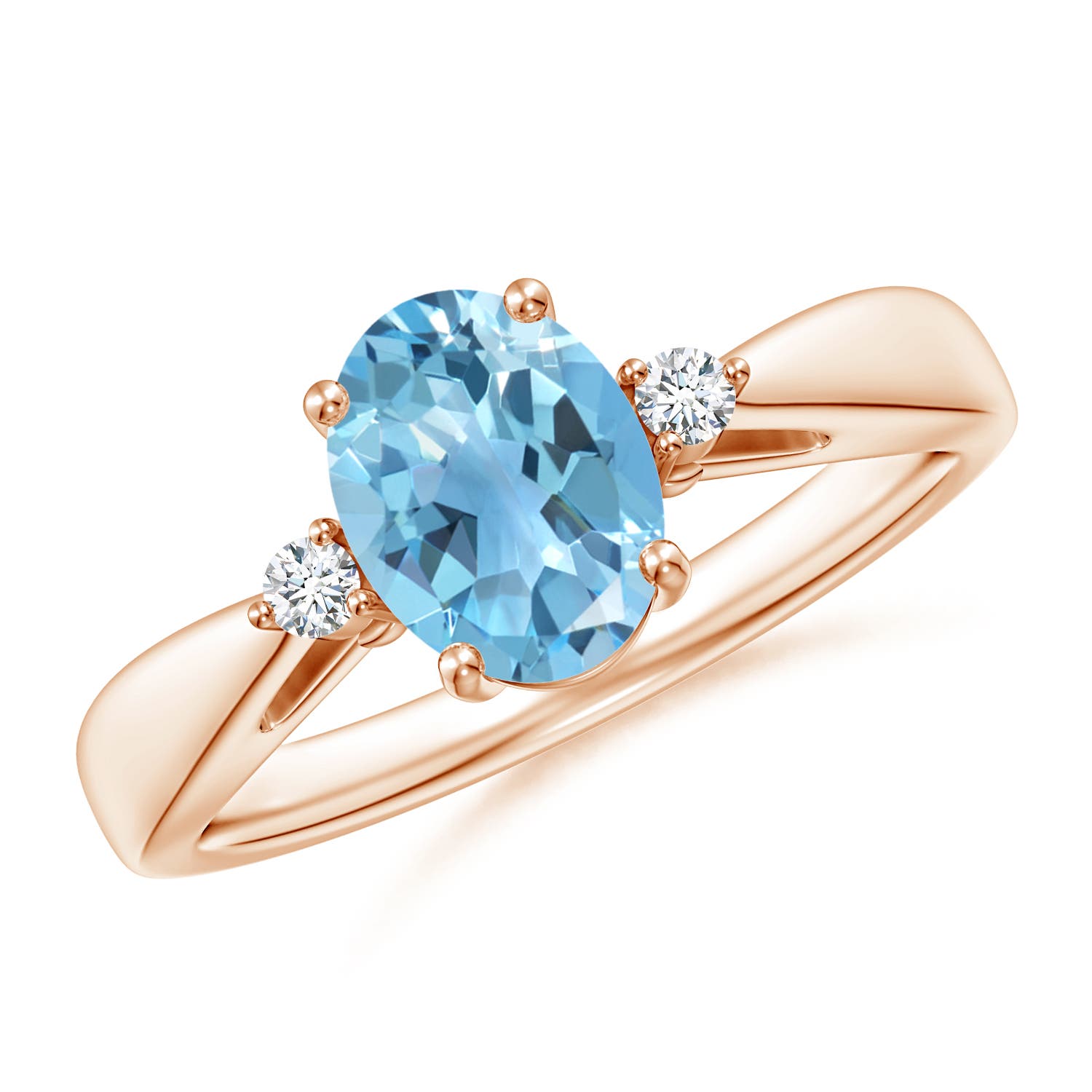 A - Swiss Blue Topaz / 1.56 CT / 14 KT Rose Gold