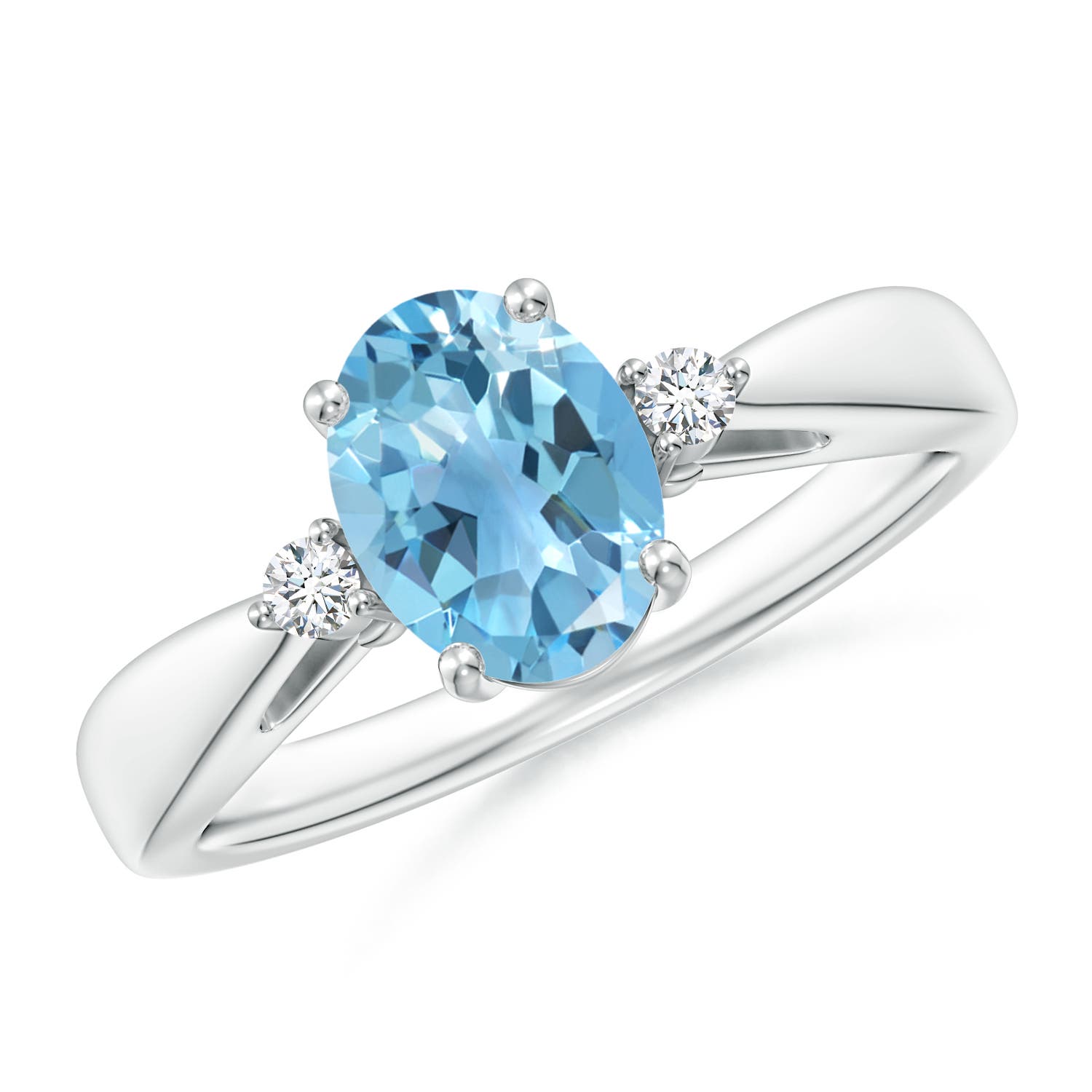 A - Swiss Blue Topaz / 1.56 CT / 14 KT White Gold