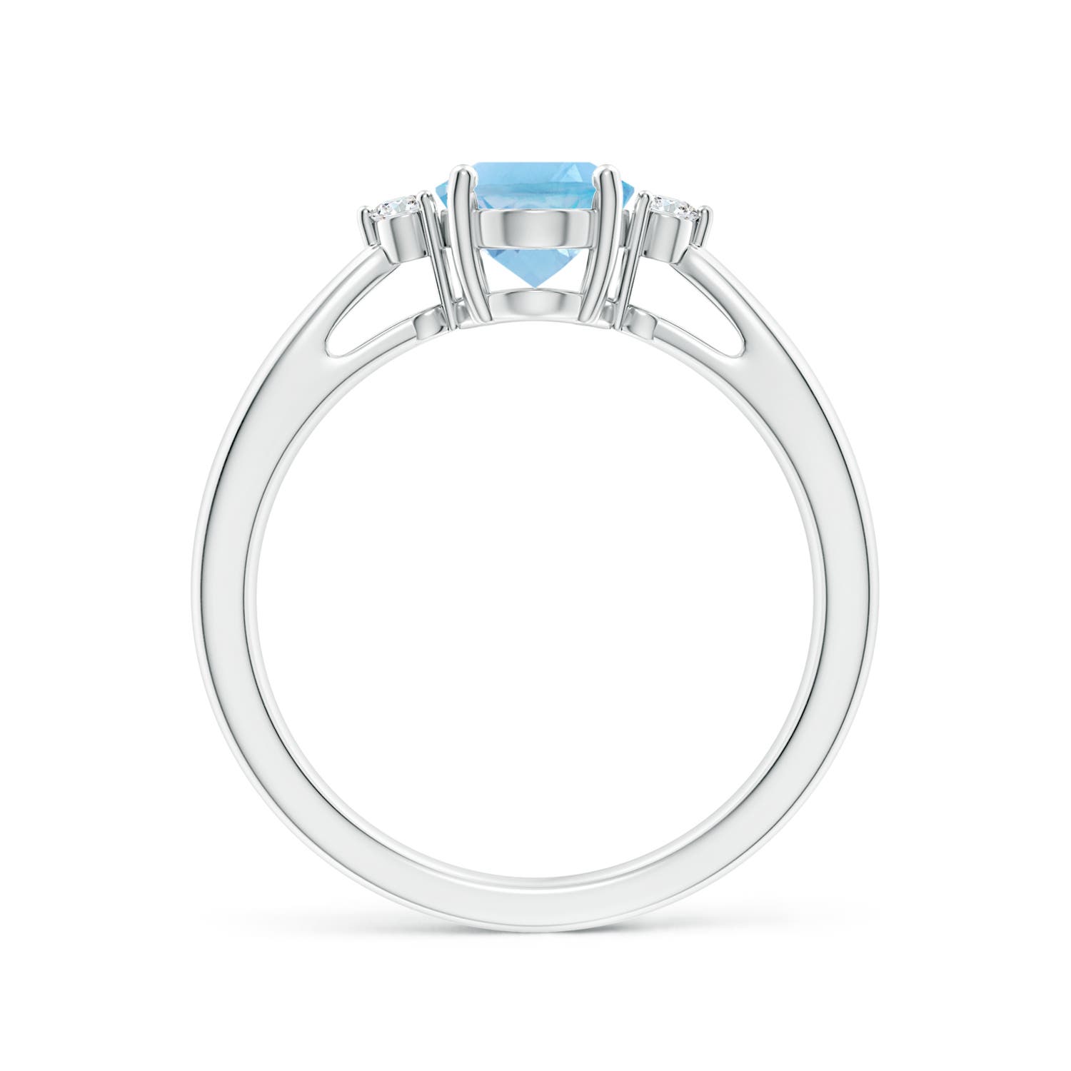 A - Swiss Blue Topaz / 1.56 CT / 14 KT White Gold