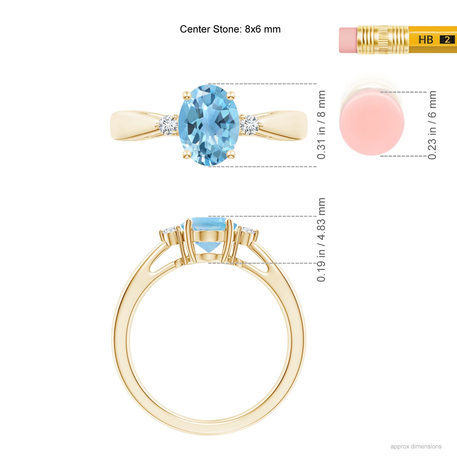 A - Swiss Blue Topaz / 1.56 CT / 14 KT Yellow Gold