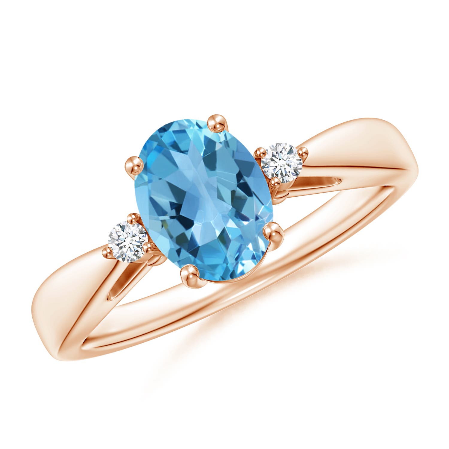 AA - Swiss Blue Topaz / 1.56 CT / 14 KT Rose Gold