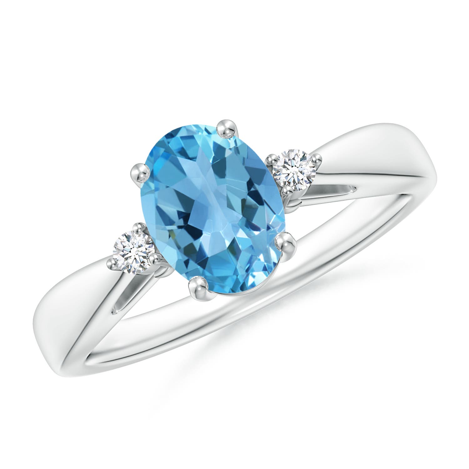 AA - Swiss Blue Topaz / 1.56 CT / 14 KT White Gold