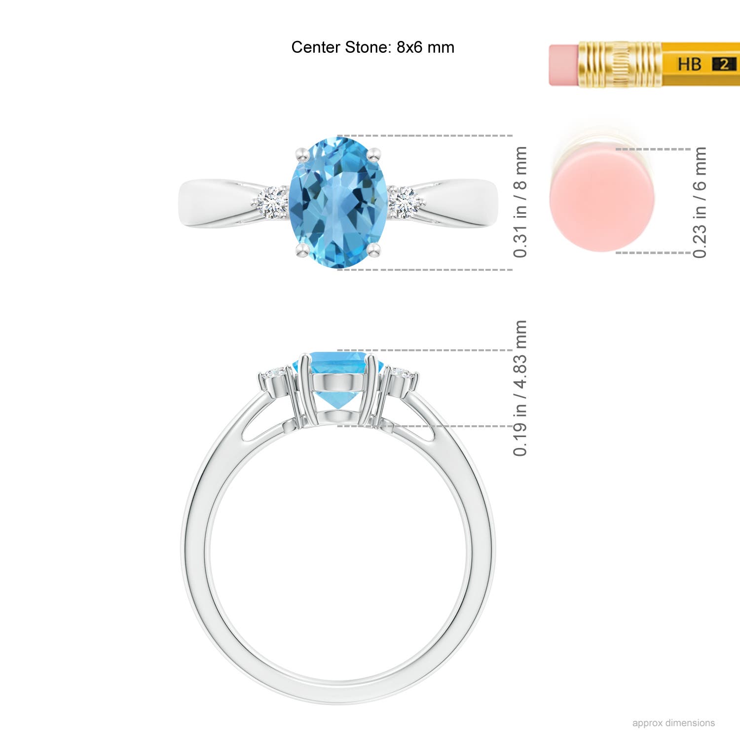 AA - Swiss Blue Topaz / 1.56 CT / 14 KT White Gold