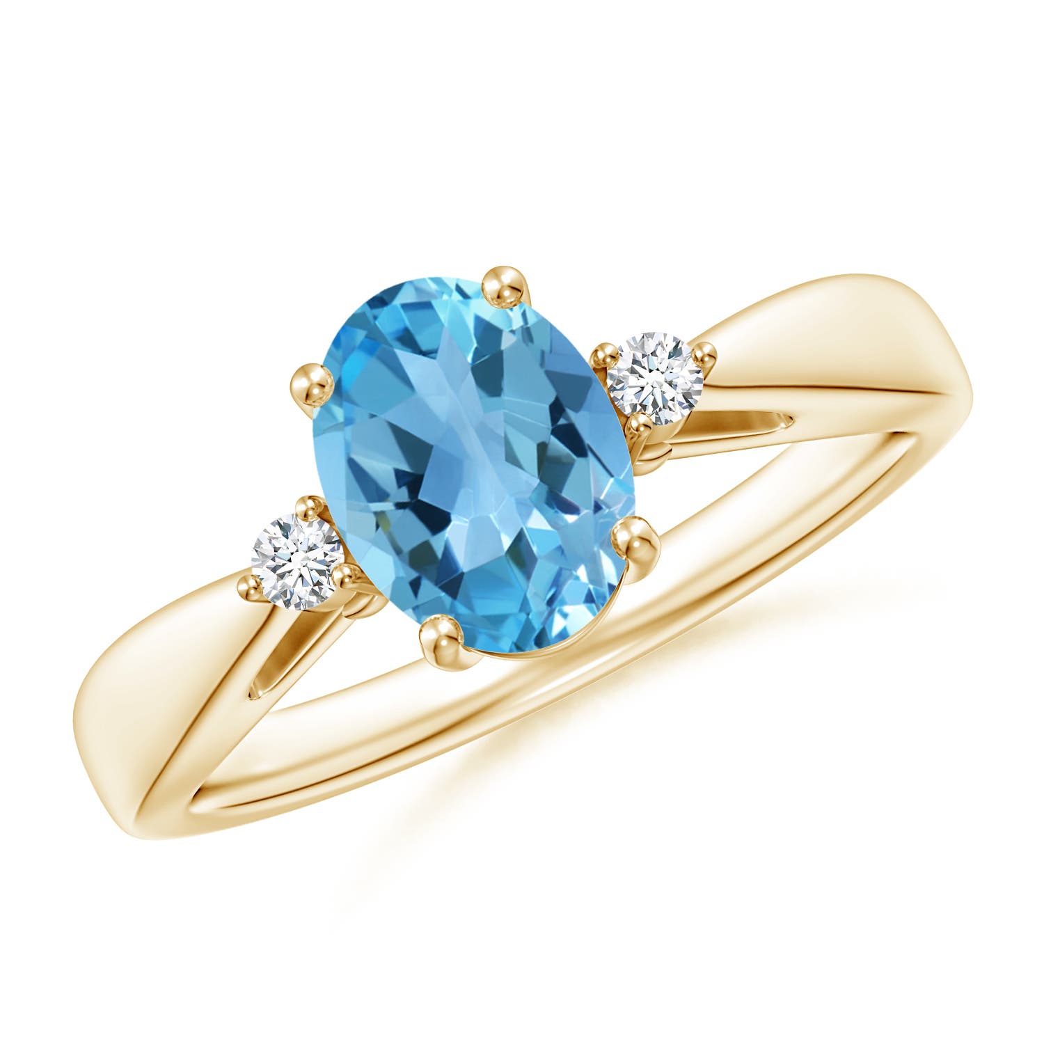 AA - Swiss Blue Topaz / 1.56 CT / 14 KT Yellow Gold