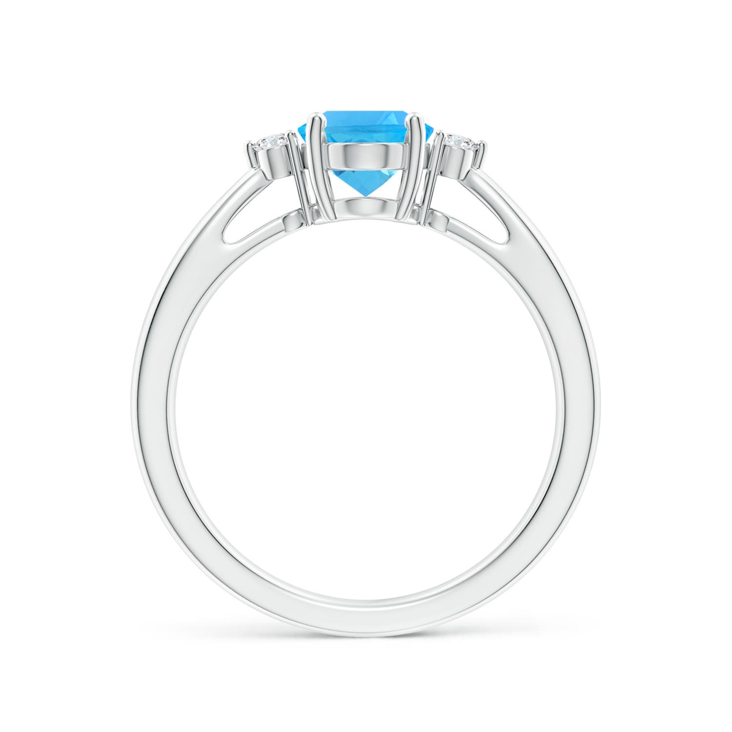 AAA - Swiss Blue Topaz / 1.56 CT / 14 KT White Gold