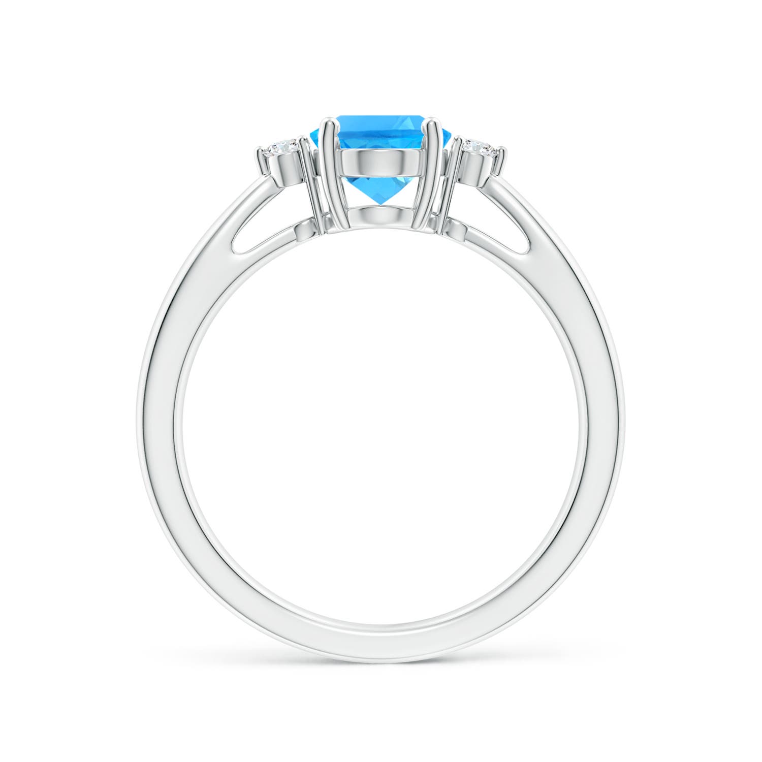 AAAA - Swiss Blue Topaz / 1.56 CT / 14 KT White Gold