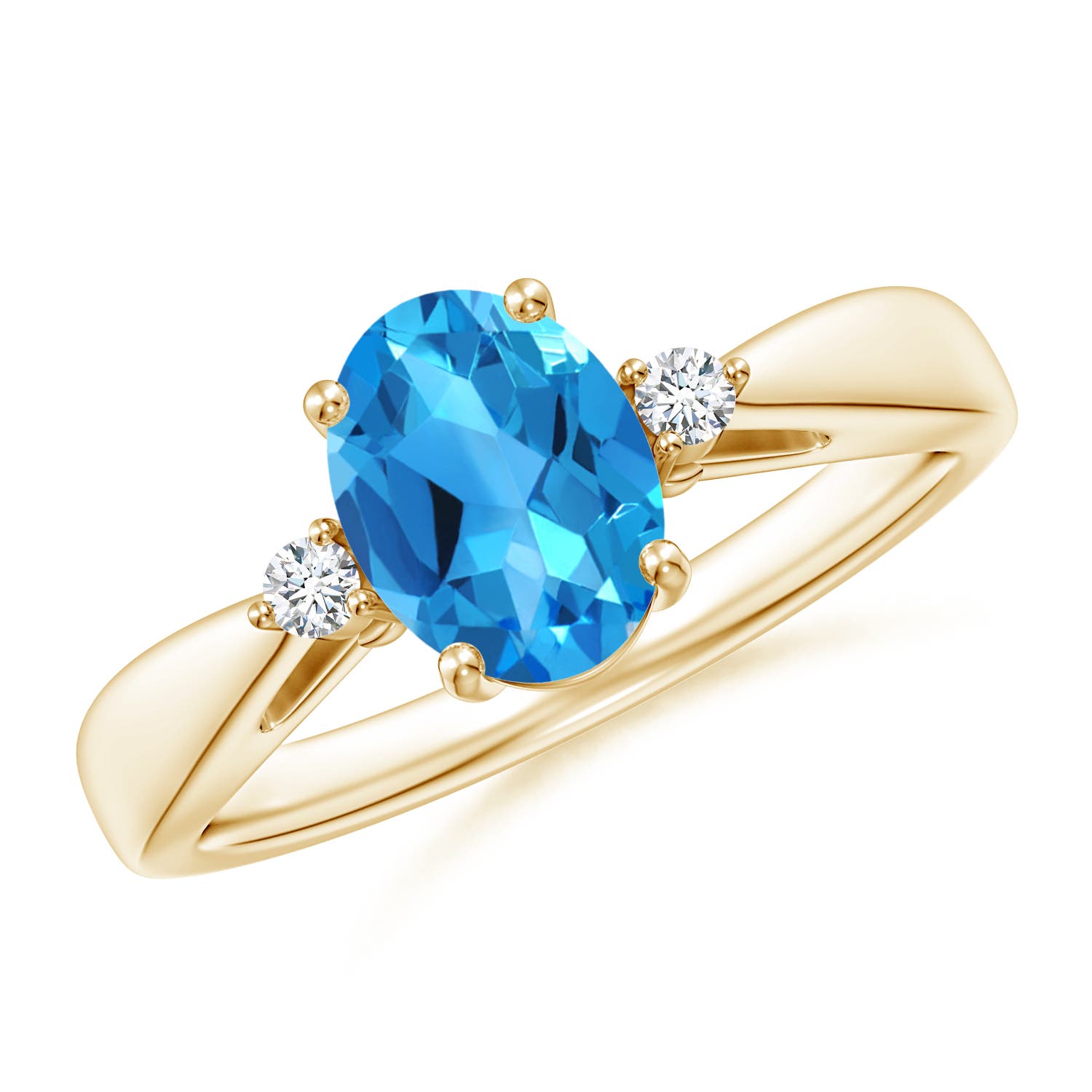 AAAA - Swiss Blue Topaz / 1.56 CT / 14 KT Yellow Gold