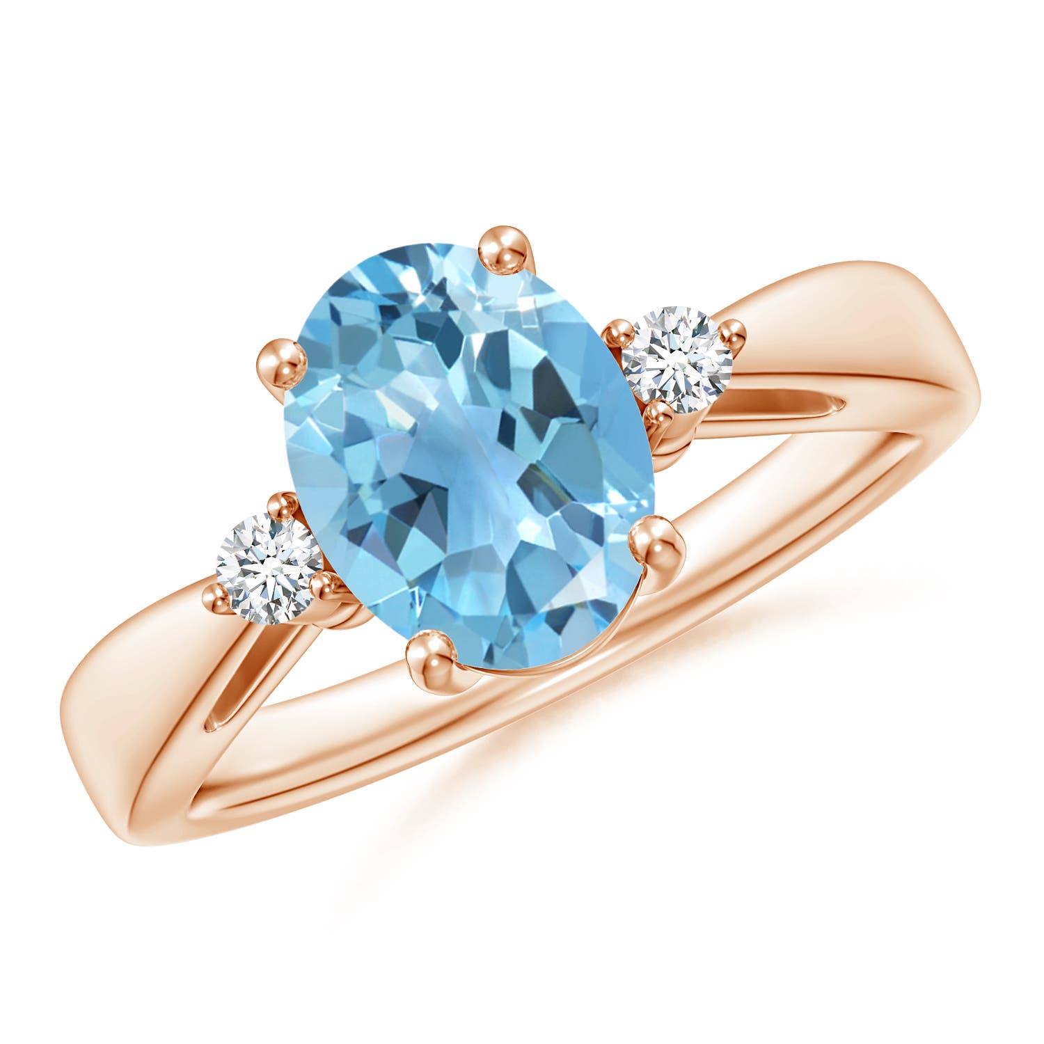 A - Swiss Blue Topaz / 2.32 CT / 14 KT Rose Gold