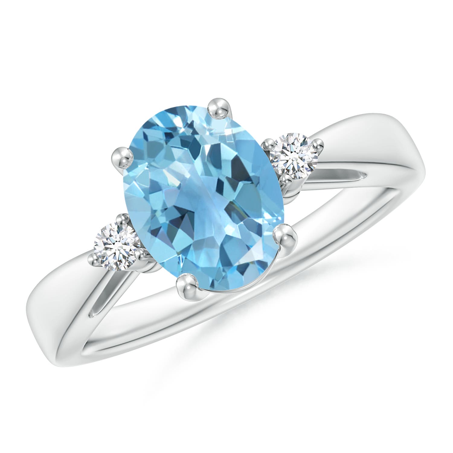 A - Swiss Blue Topaz / 2.32 CT / 14 KT White Gold