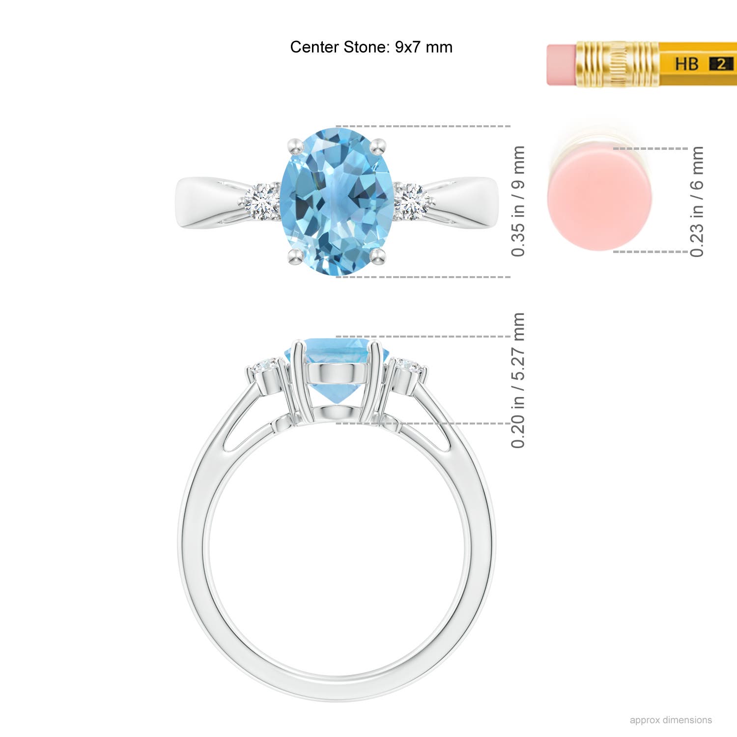 A - Swiss Blue Topaz / 2.32 CT / 14 KT White Gold